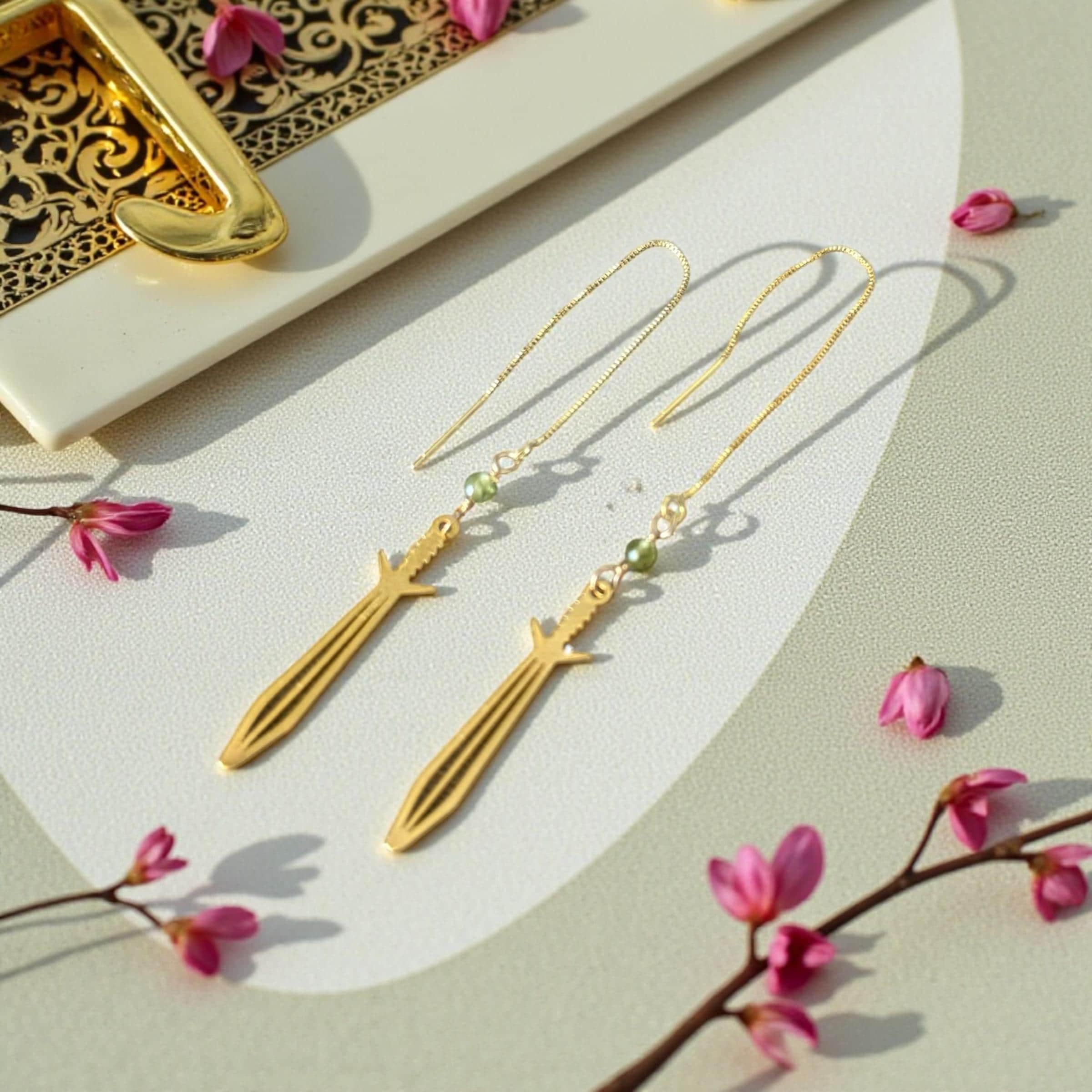Starlance Emerald Threader Earrings