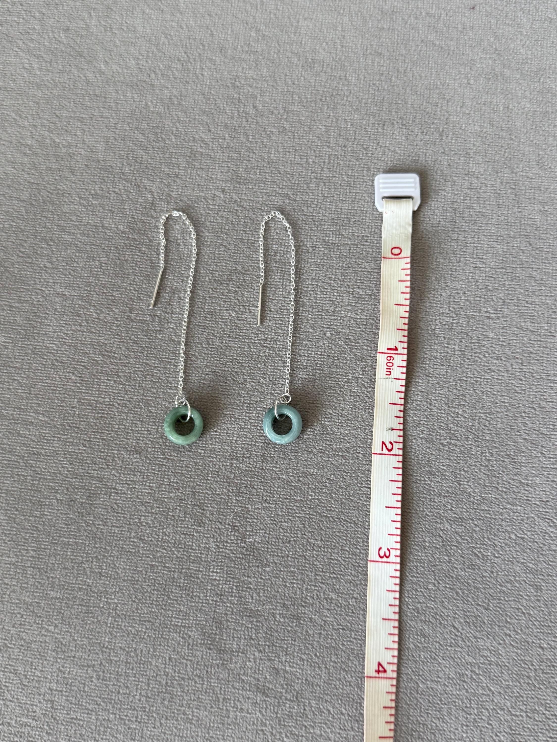 Ethereal Loop Jade Threader Earrings