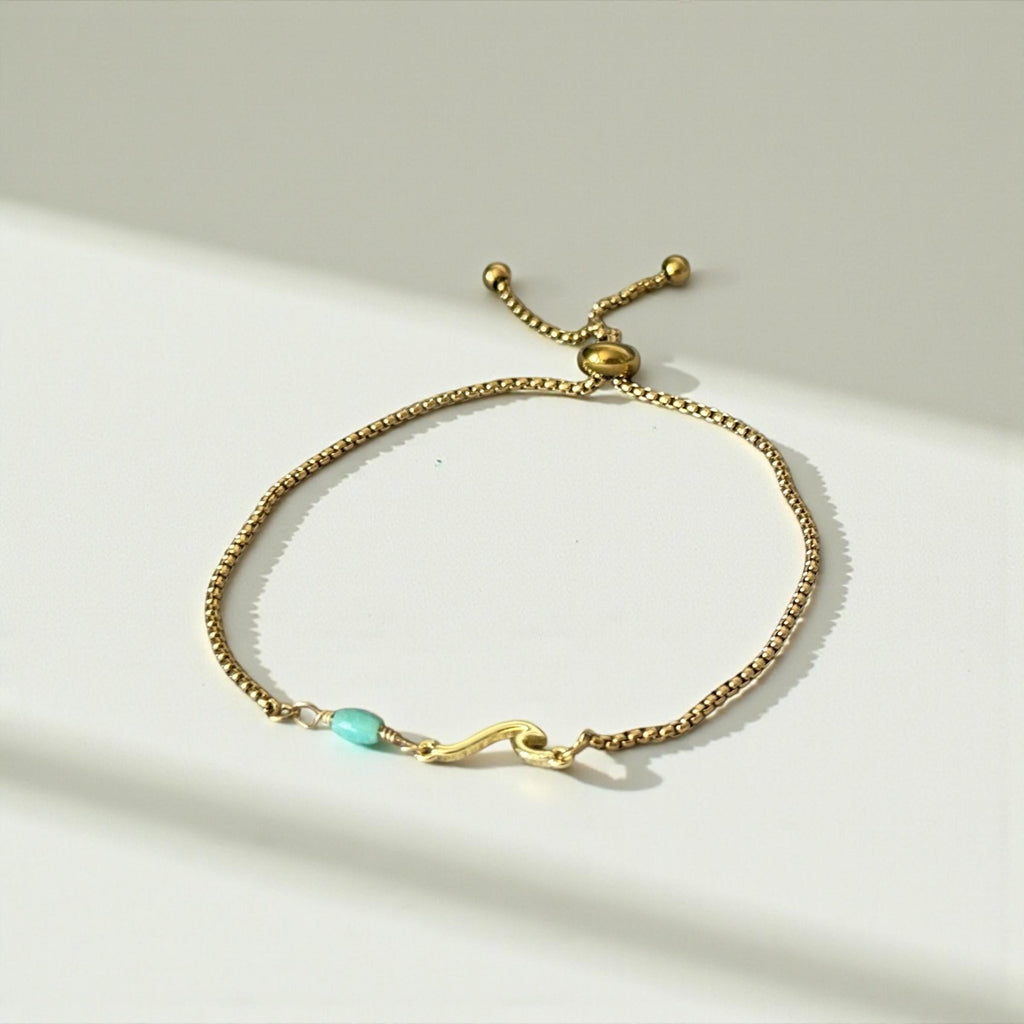 Wave and Whisper Turquoise Bolo Bracelet