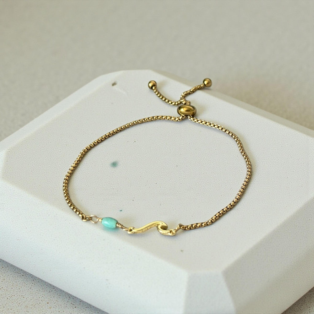 Wave and Whisper Turquoise Bolo Bracelet