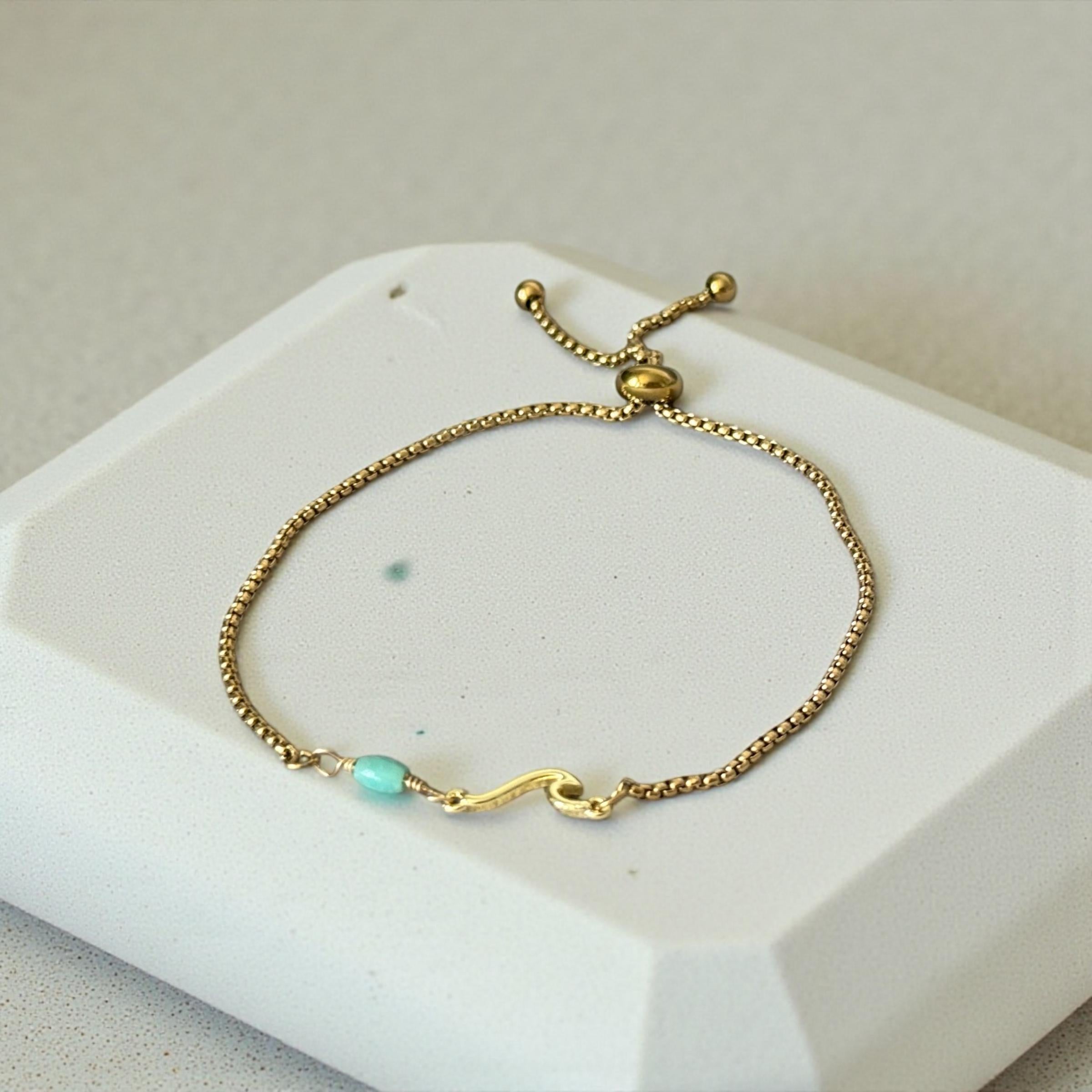 Wave and Whisper Turquoise Bolo Bracelet