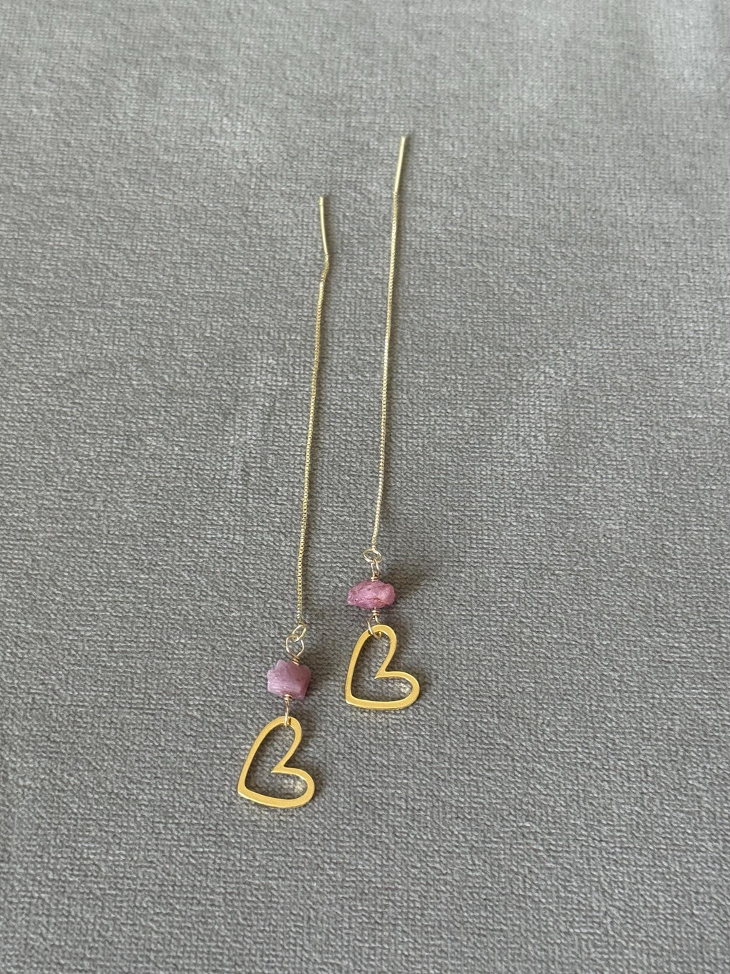 Blush Signal Heart Threader Earrings