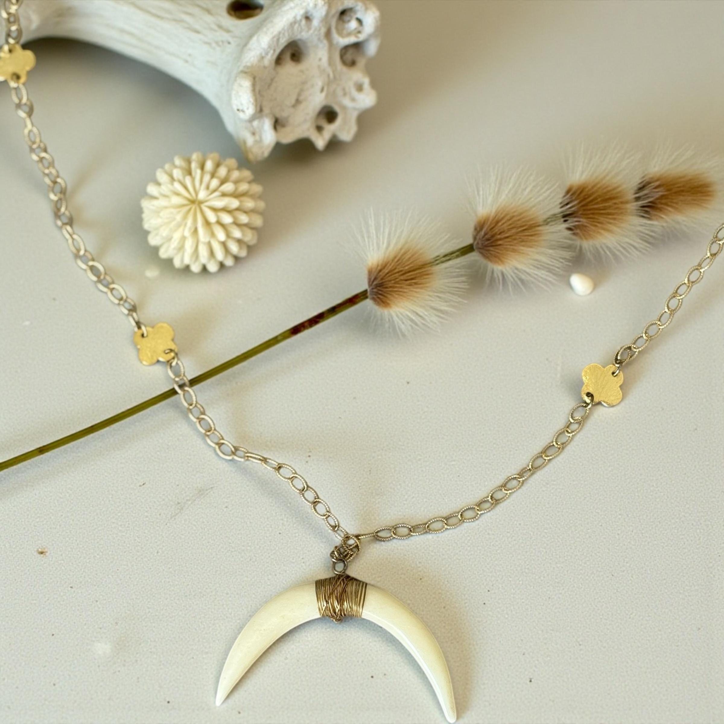 Lunar Fang Charm Necklace