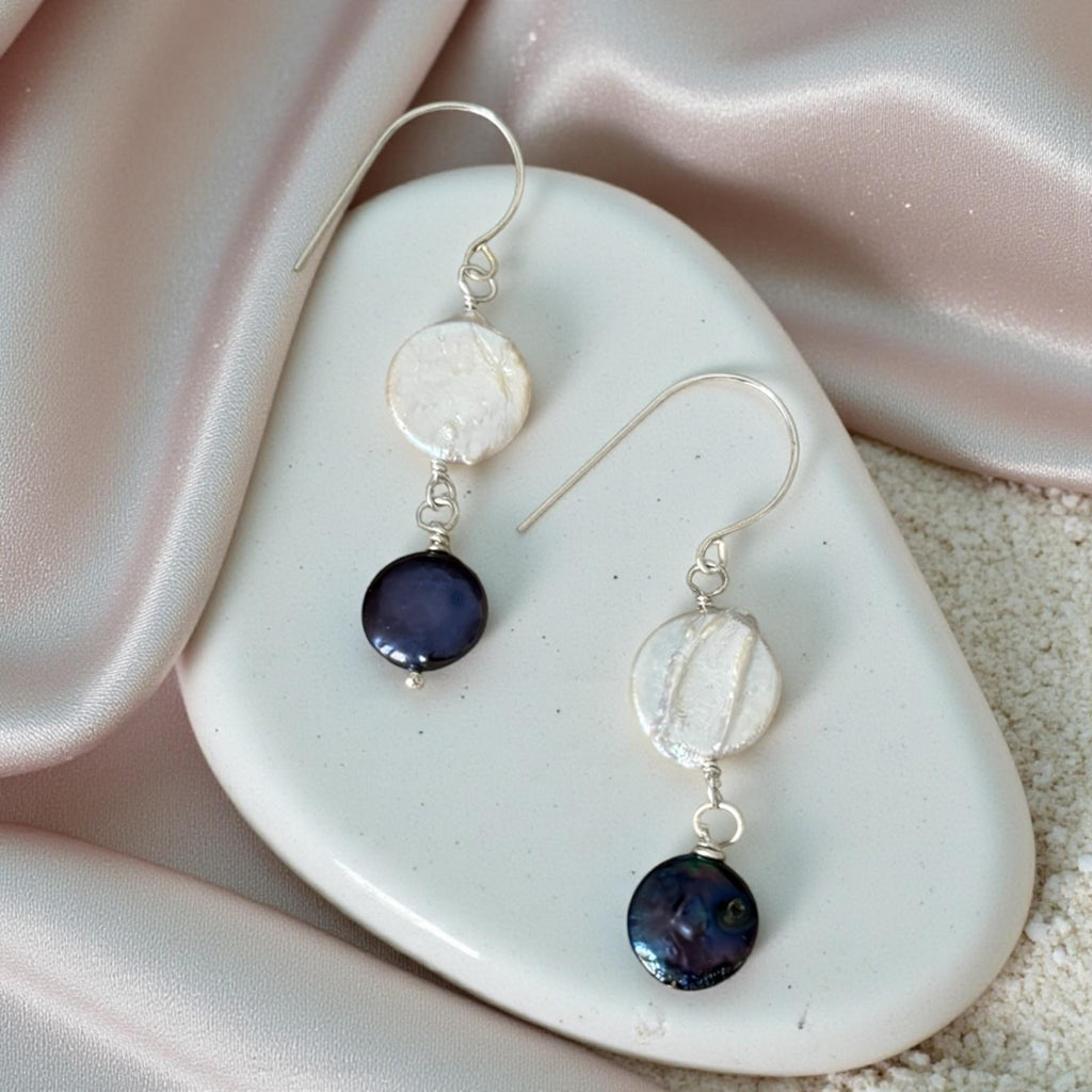 Midnight Tide Pearl Drops (Sterling Silver)