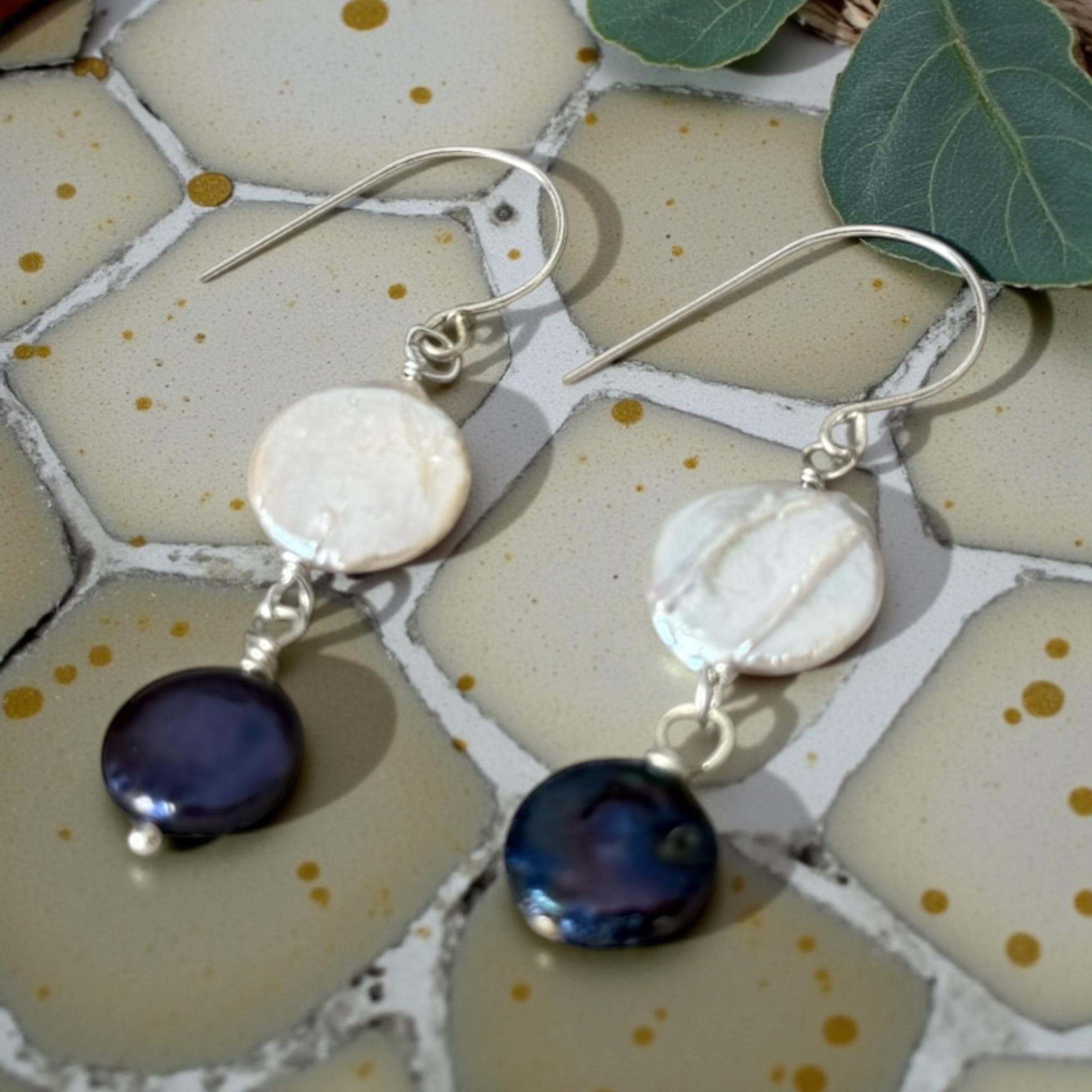 Midnight Tide Pearl Drops (Sterling Silver)