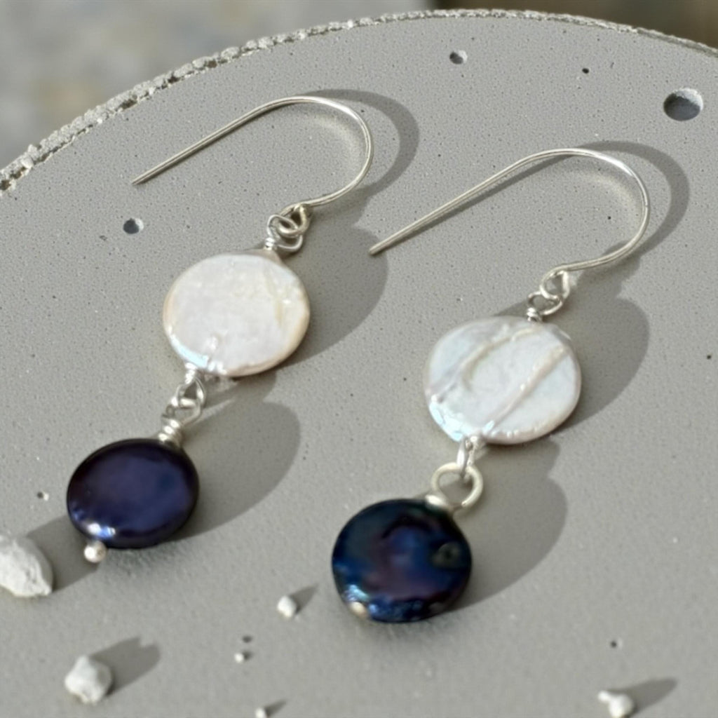 Midnight Tide Pearl Drops (Sterling Silver)