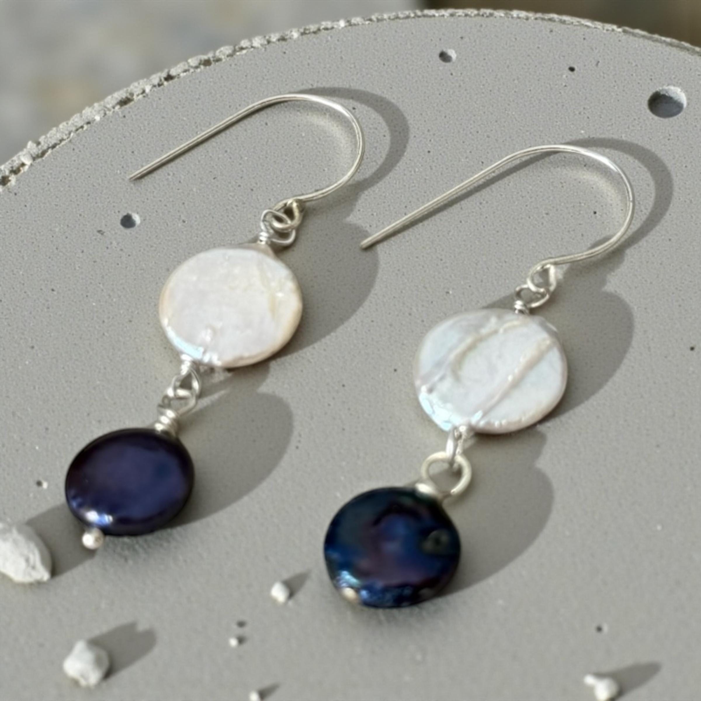 Midnight Tide Pearl Drops (Sterling Silver)
