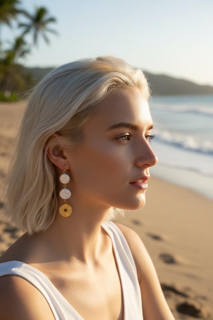 Sunlit Pearl Halo Drops Earrings