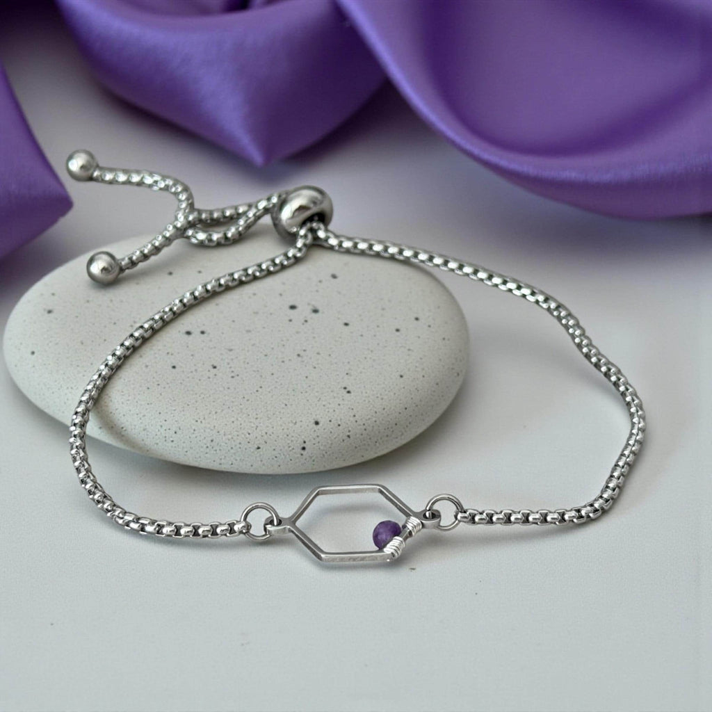 Amethyst Hexa Luxe Slider Bolo Bracelet