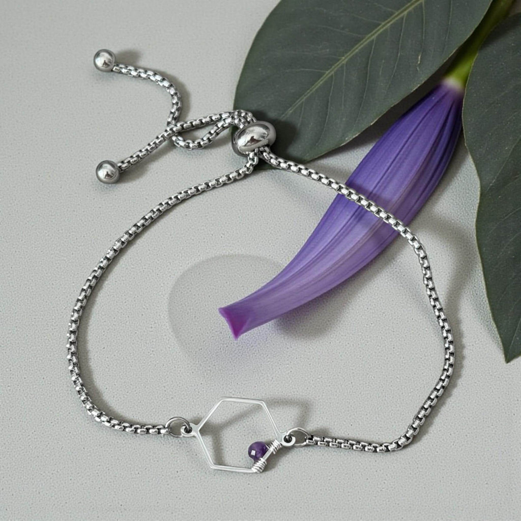 Amethyst Hexa Luxe Slider Bolo Bracelet