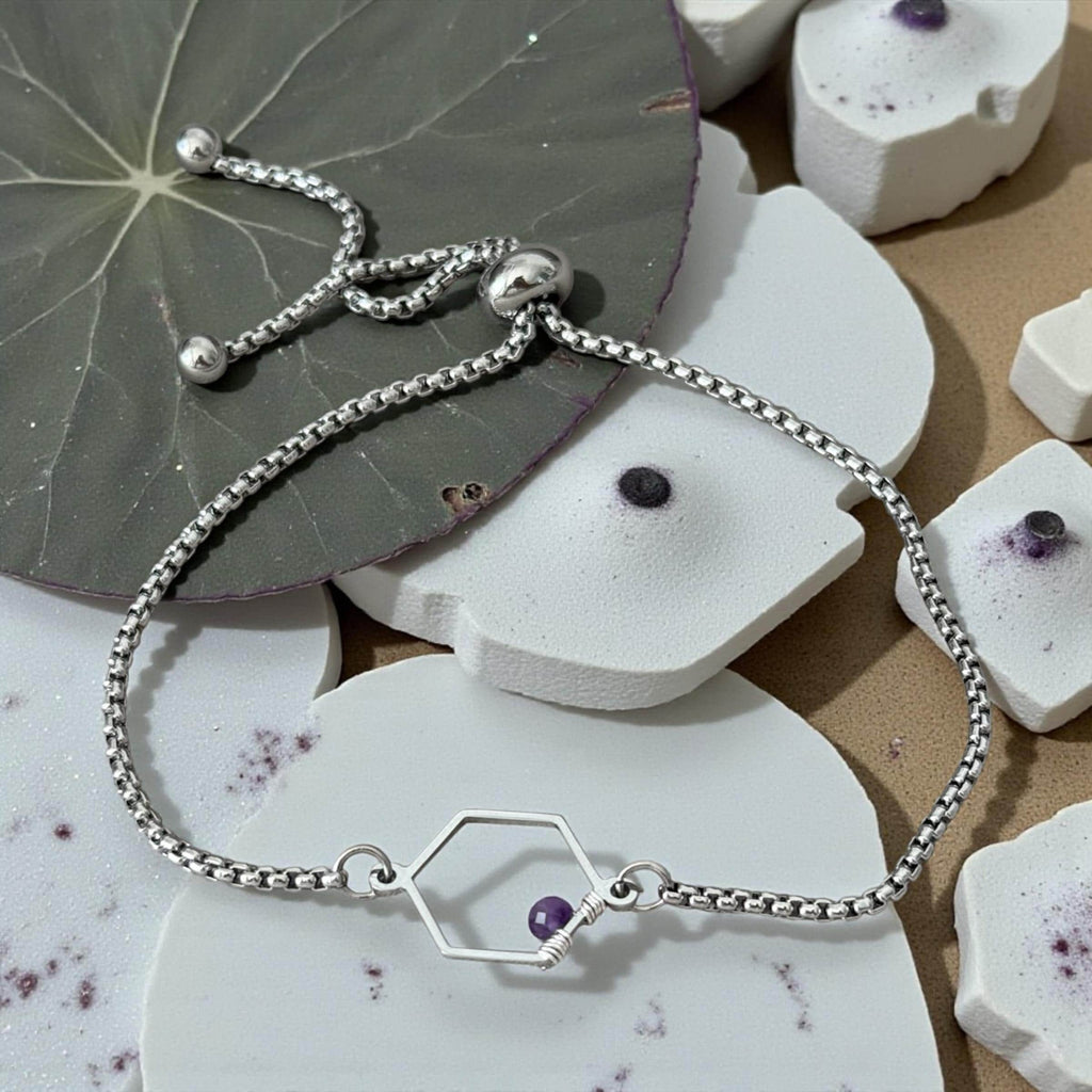 Amethyst Hexa Luxe Slider Bolo Bracelet