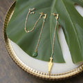 Jade Dagger Chain Drop Earrings