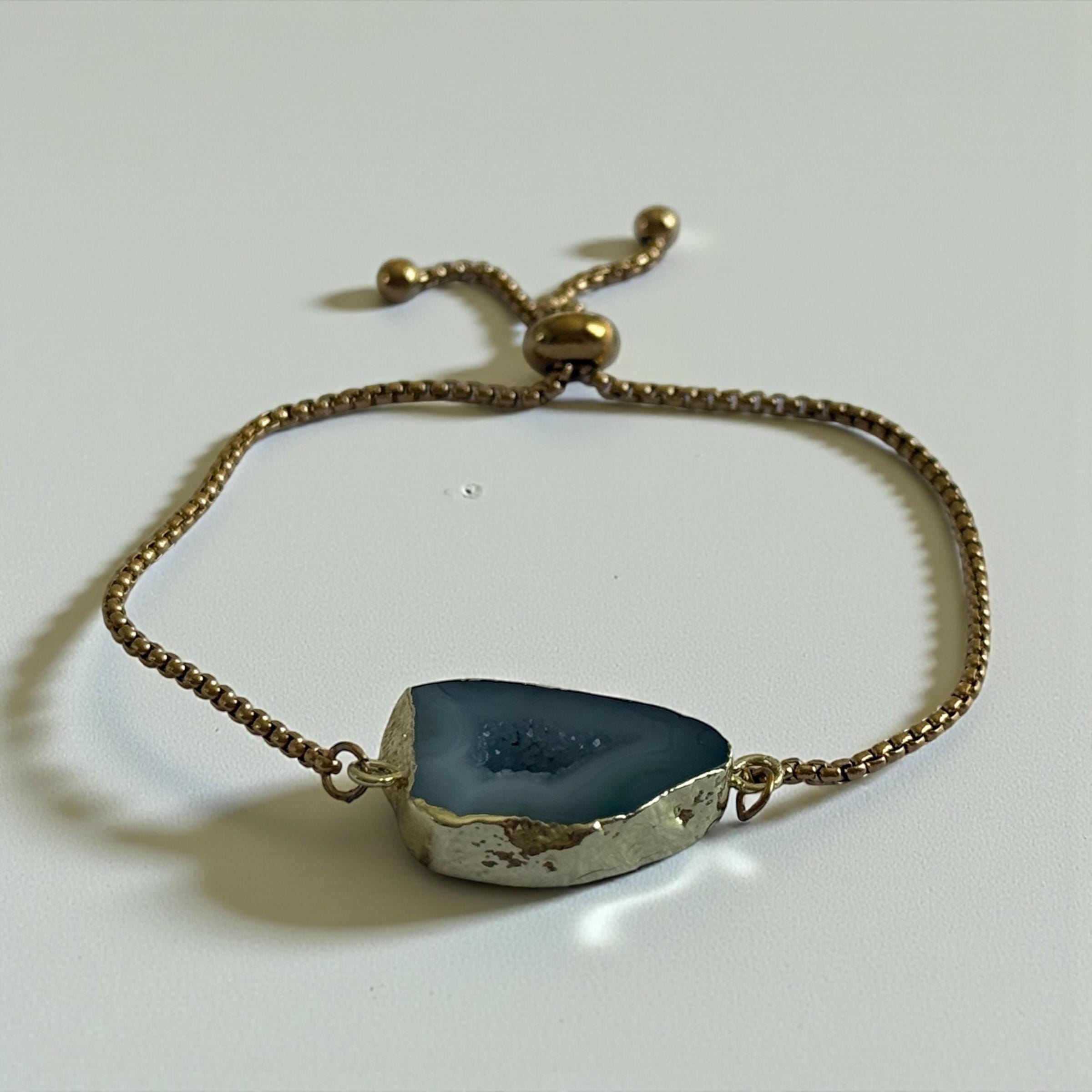 Eclipse Druzy Geode Bolo Bracelet