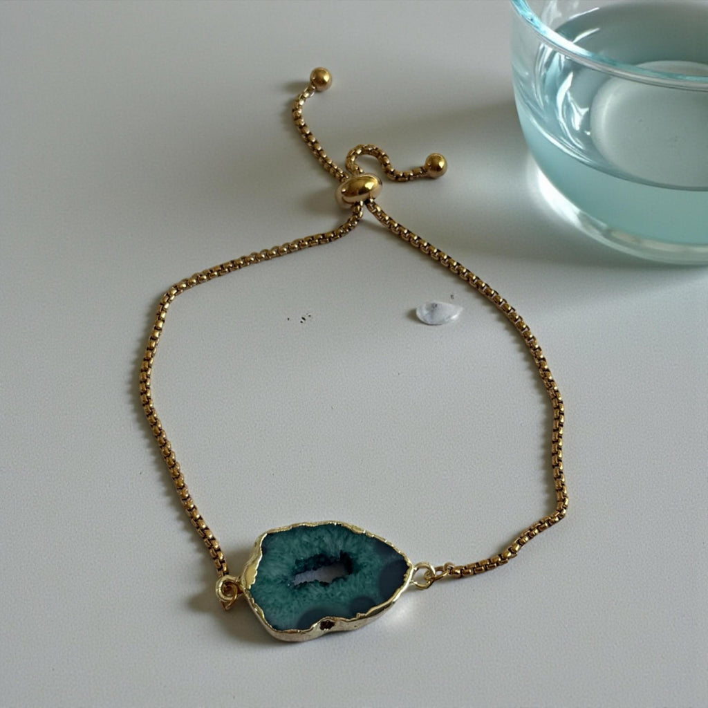 Eclipse Druzy Geode Bolo Bracelet