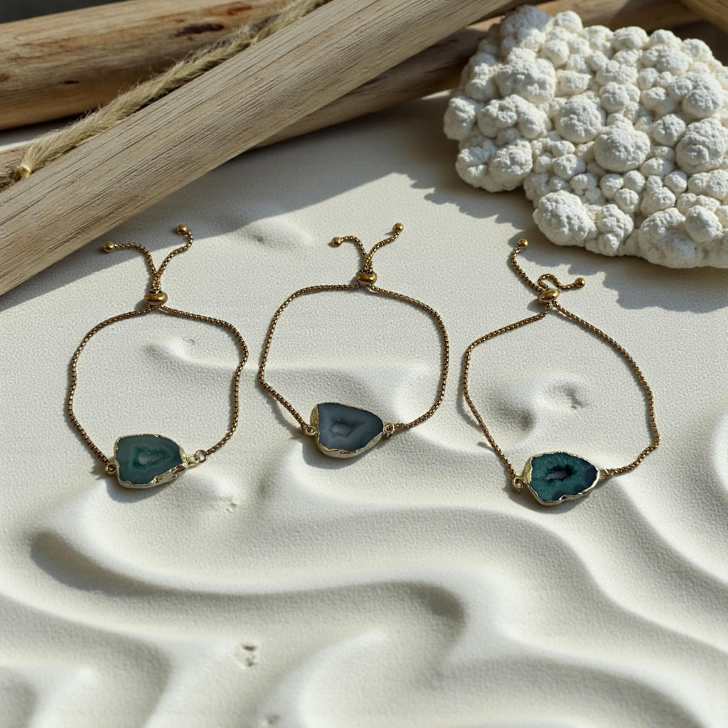 Eclipse Druzy Geode Bolo Bracelet