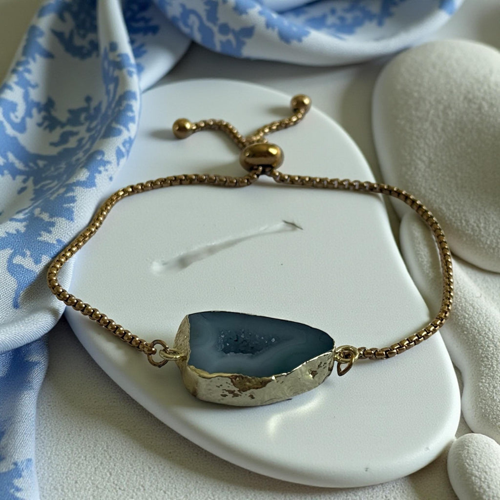 Eclipse Druzy Geode Bolo Bracelet