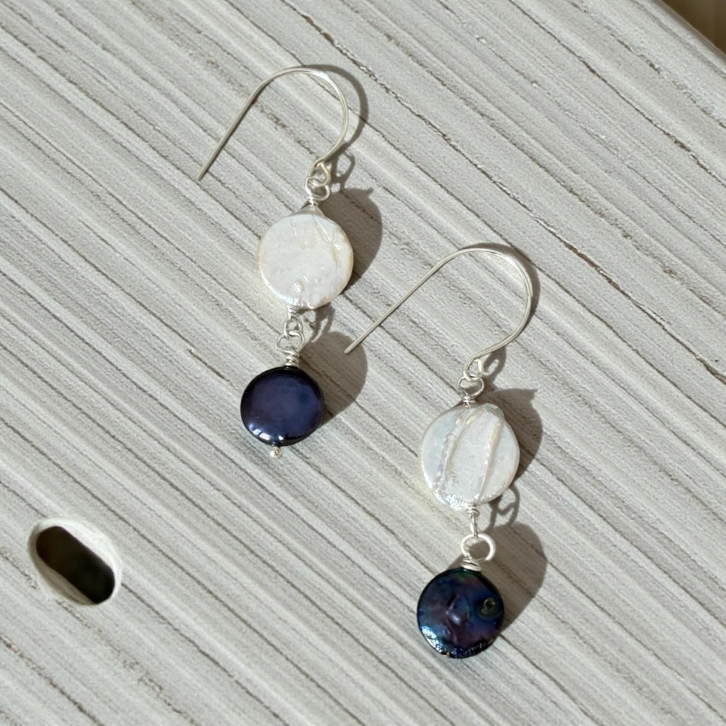 Midnight Tide Pearl Drops (Sterling Silver)