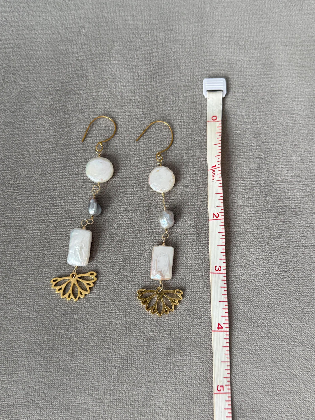 Golden Fan Drop Earrings
