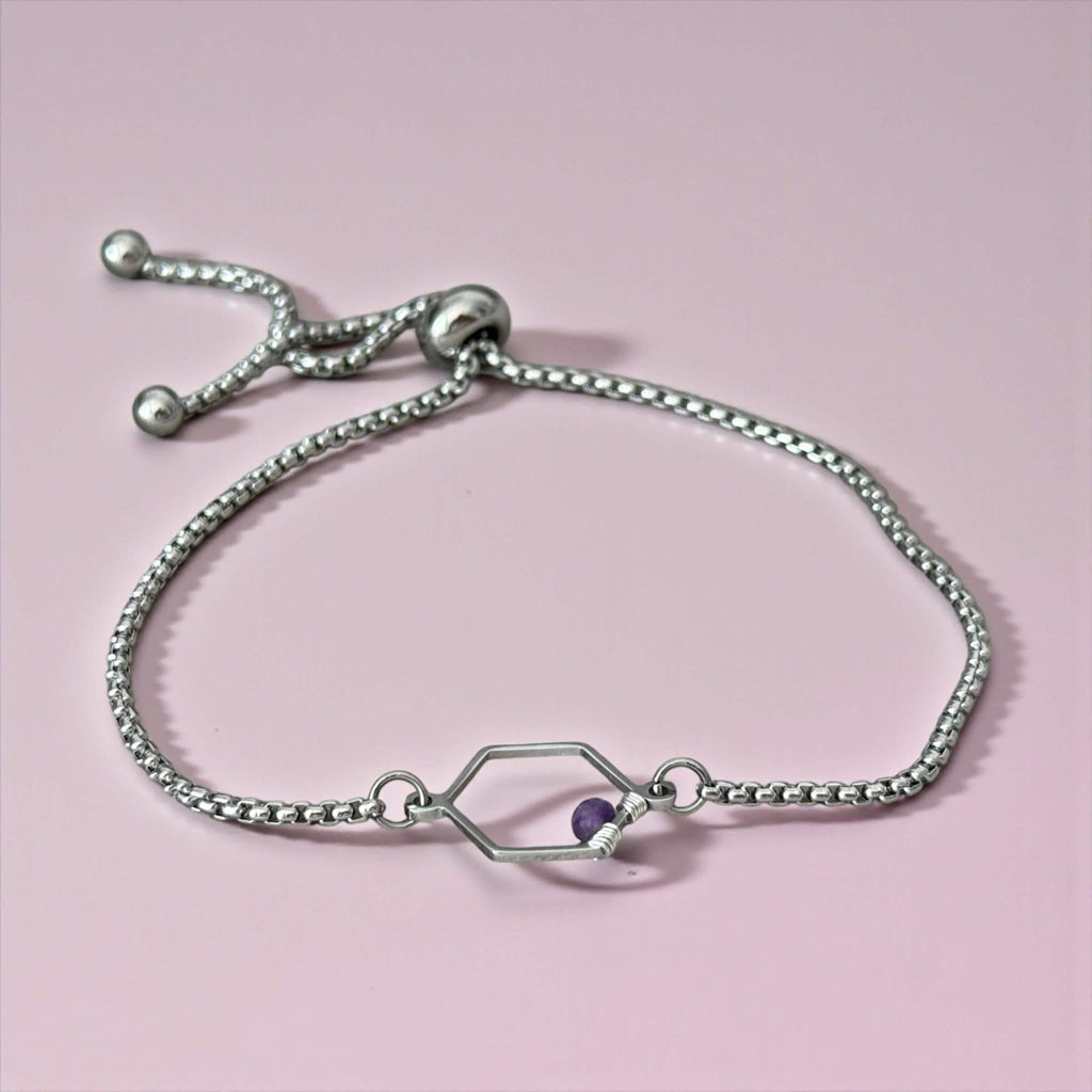 Amethyst Hexa Luxe Slider Bolo Bracelet