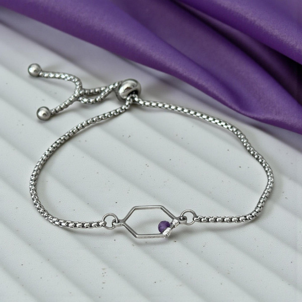 Amethyst Hexa Luxe Slider Bolo Bracelet