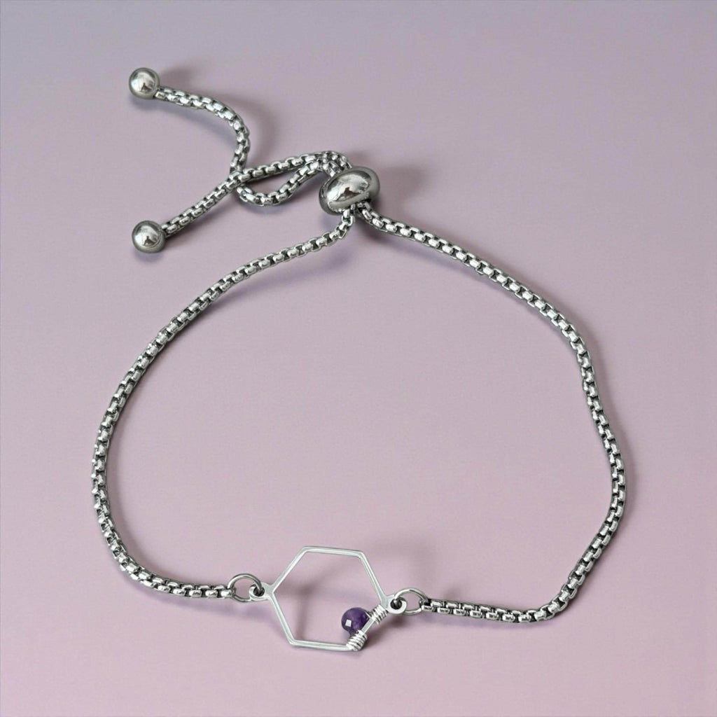 Amethyst Hexa Luxe Slider Bolo Bracelet