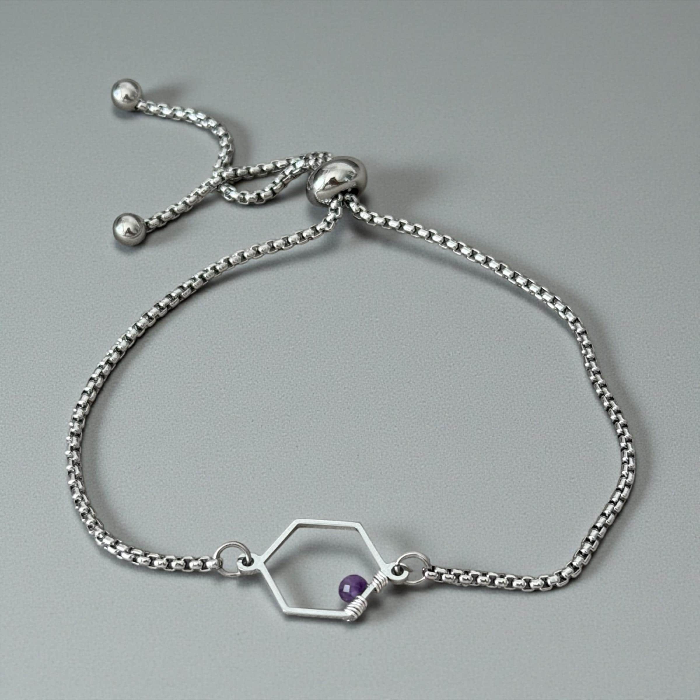Amethyst Hexa Luxe Slider Bolo Bracelet
