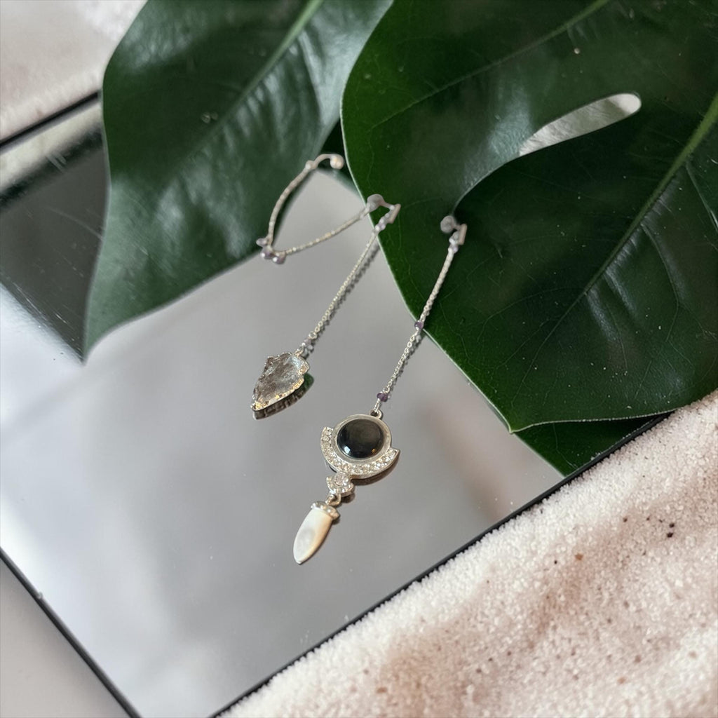 Noir Relic Asymmetry Earrings