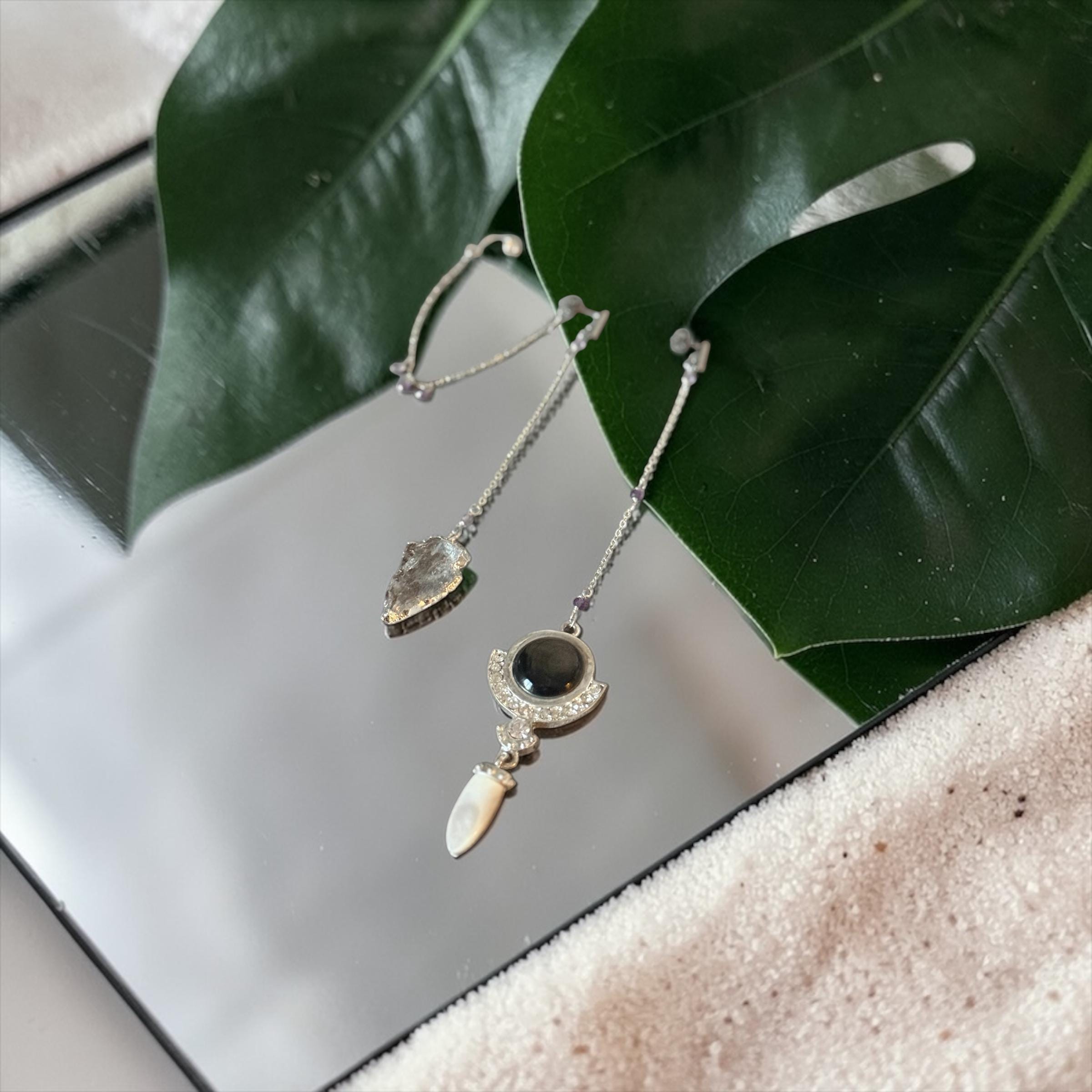Noir Relic Asymmetry Earrings