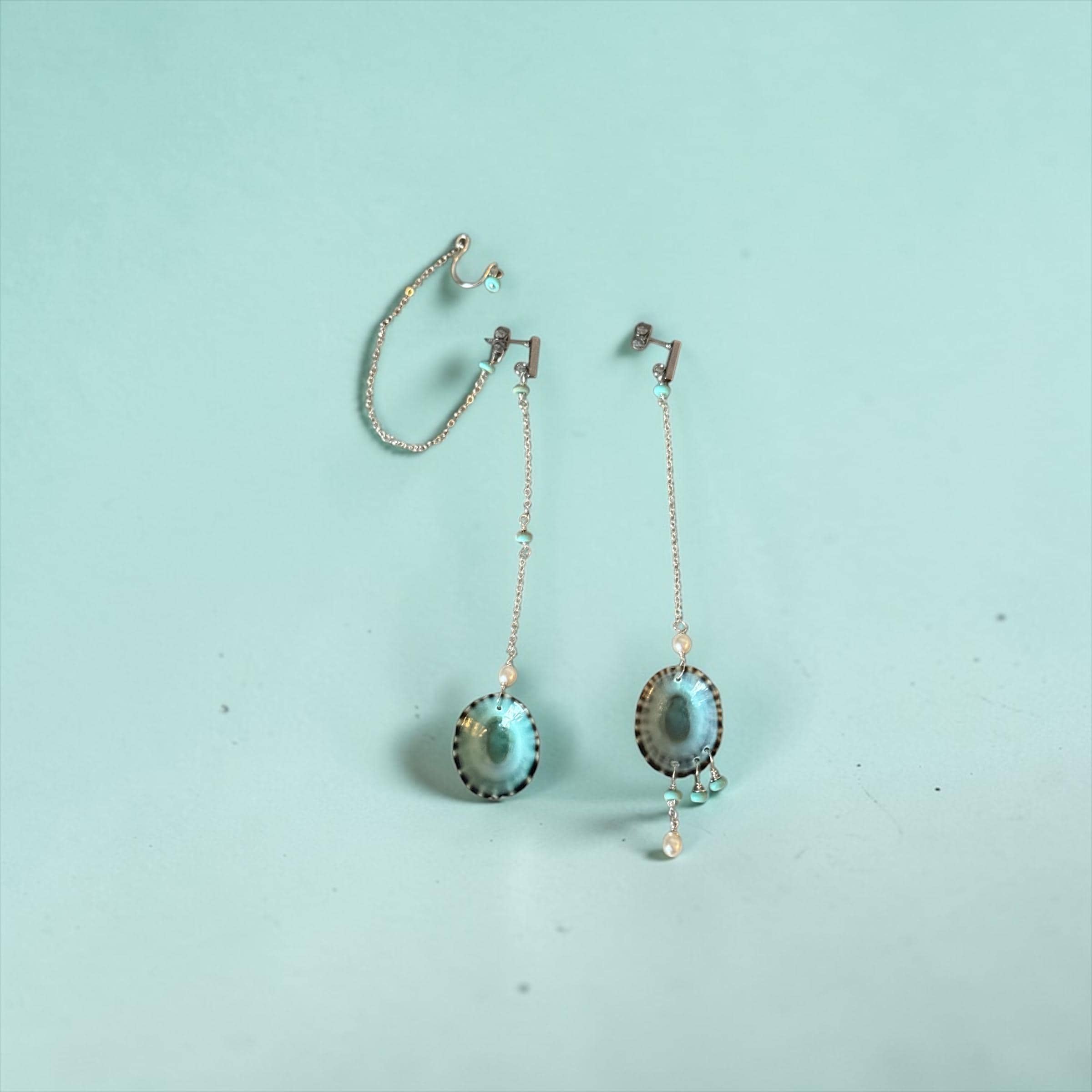 Seafoam Siren Asymmetry Earrings