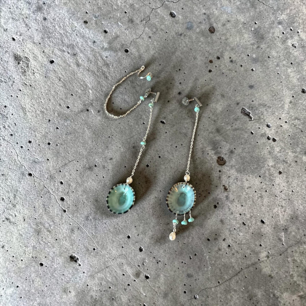 Seafoam Siren Asymmetry Earrings