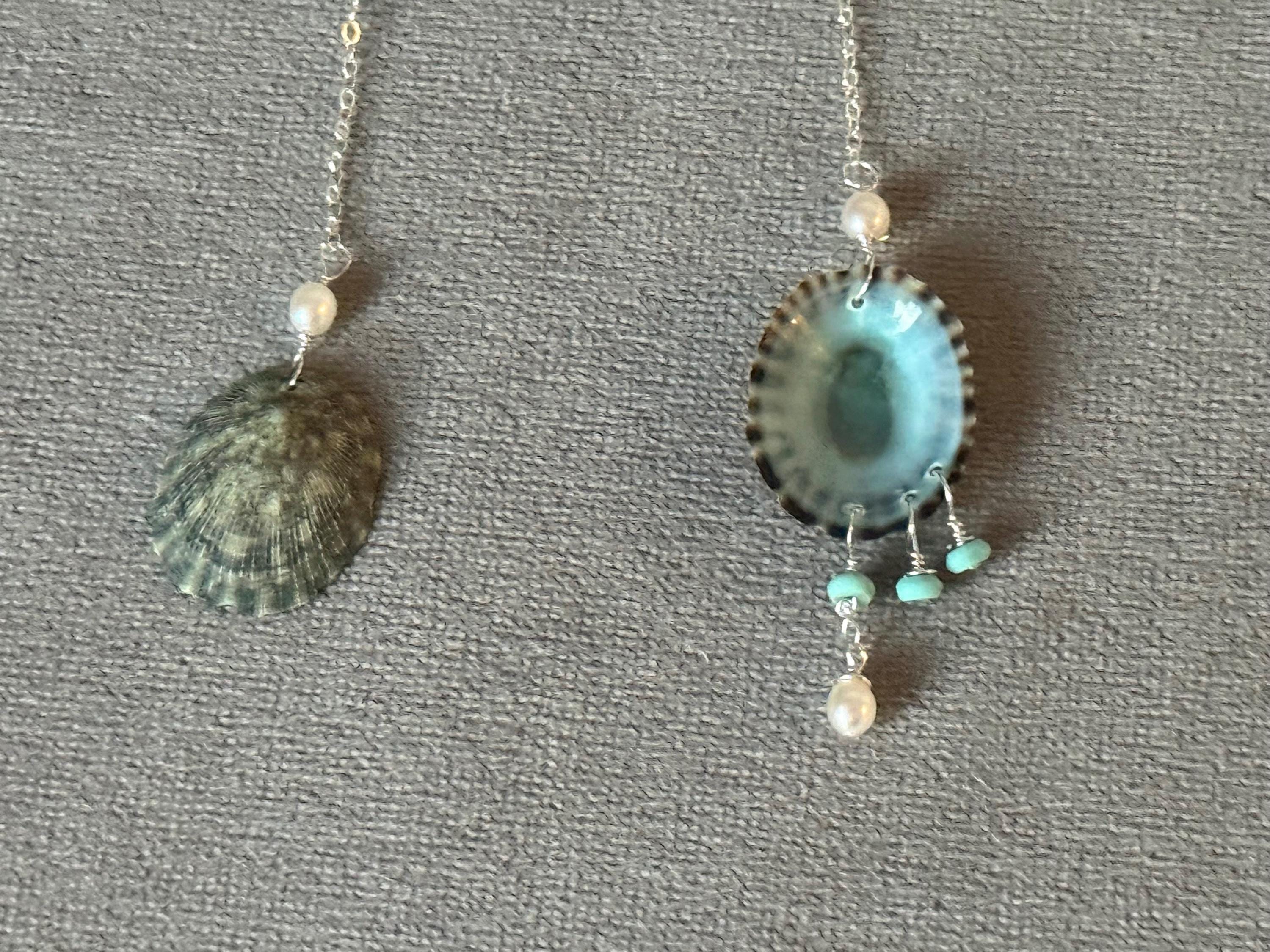 Seafoam Siren Asymmetry Earrings