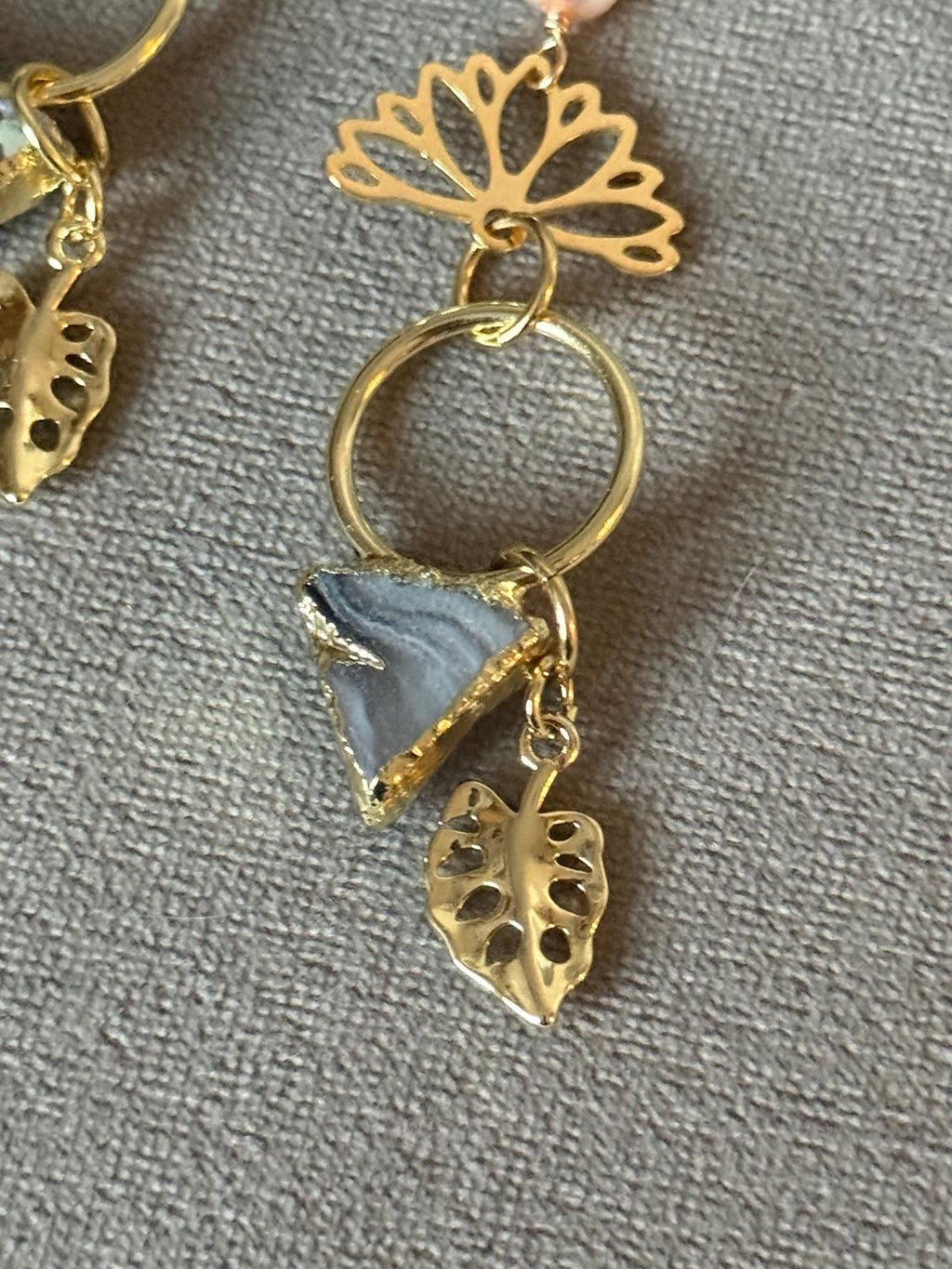 Golden Bloom Quartz Drop Earrings