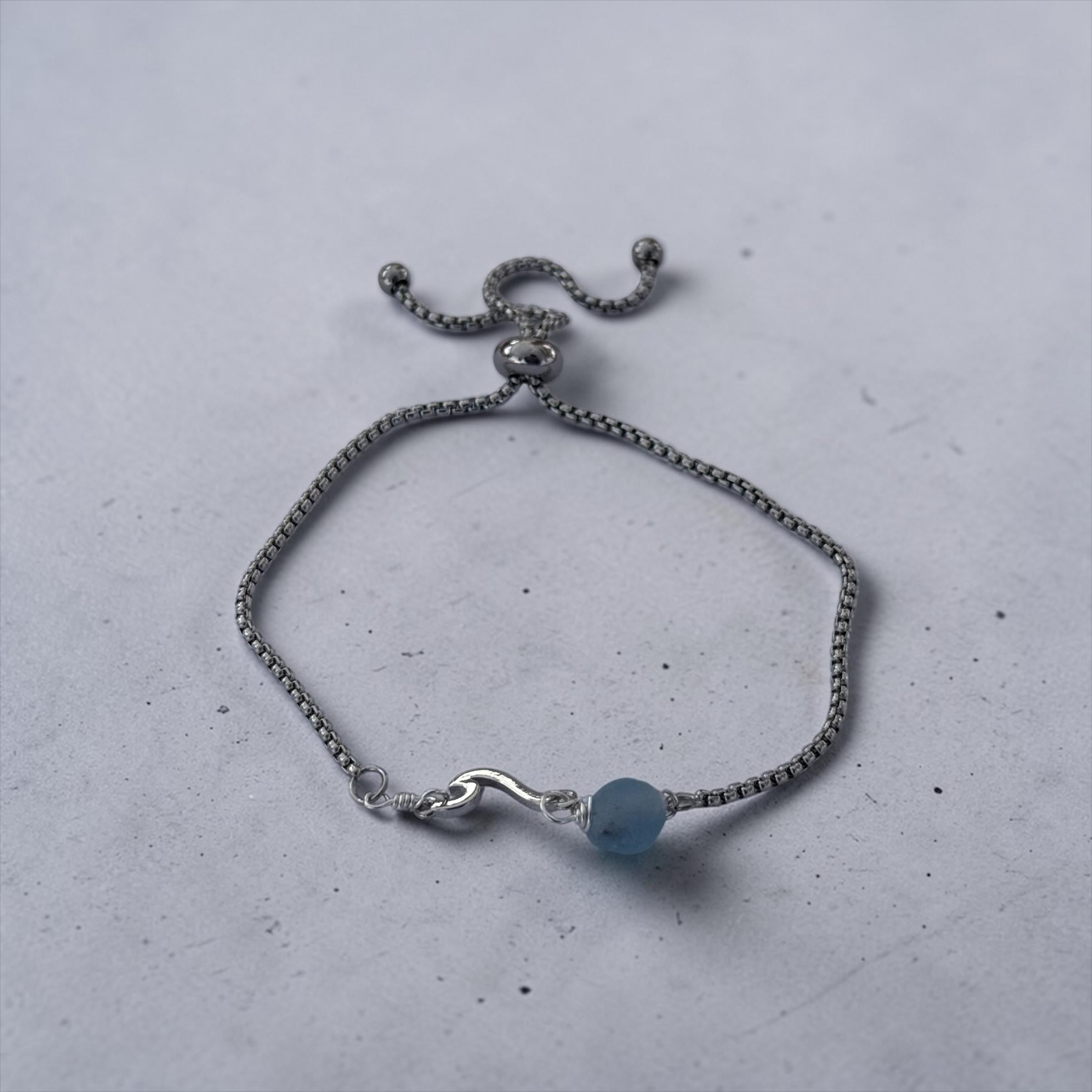 Glacial Tide Slider Bolo Bracelet — Coastal Silver Edition