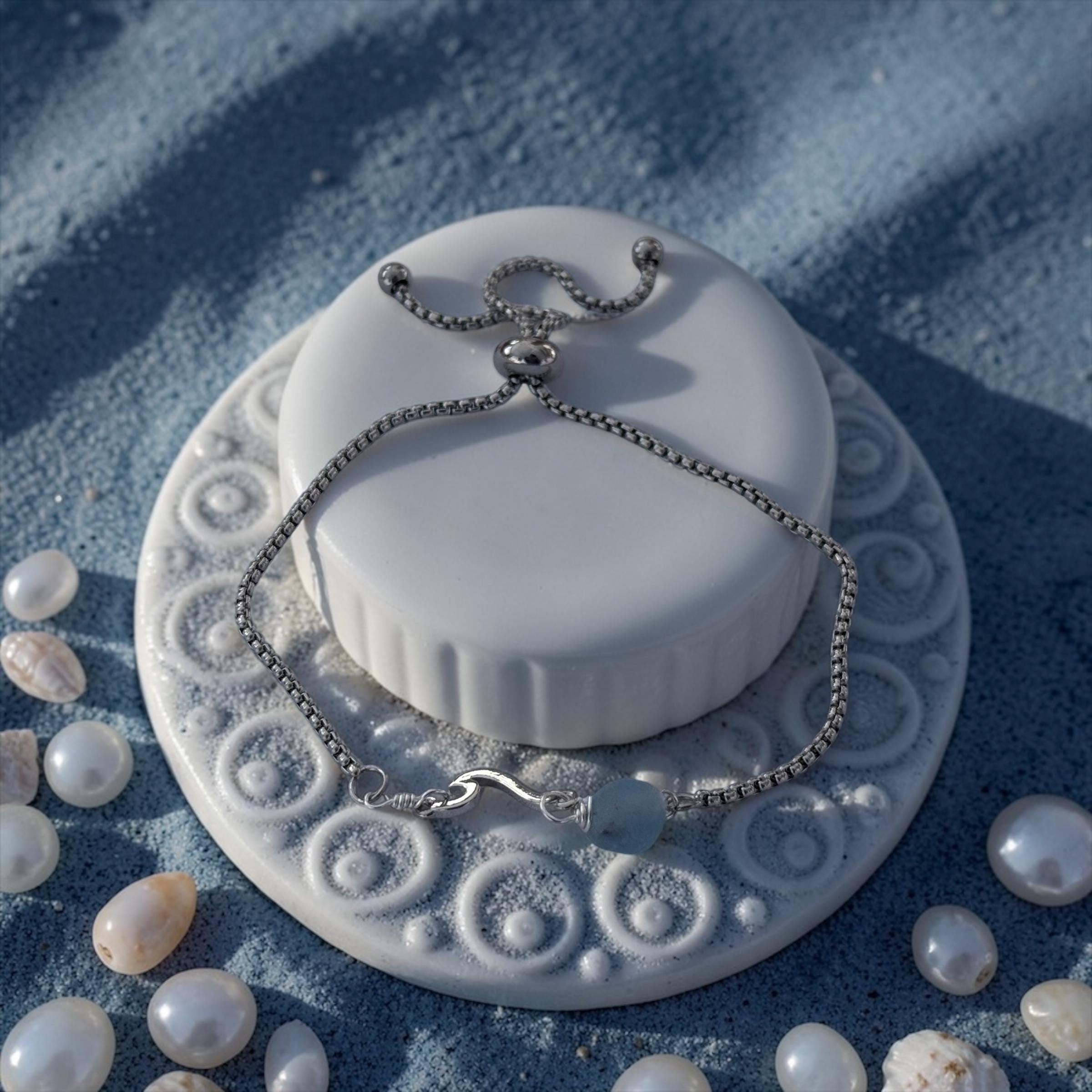 Glacial Tide Slider Bolo Bracelet — Coastal Silver Edition