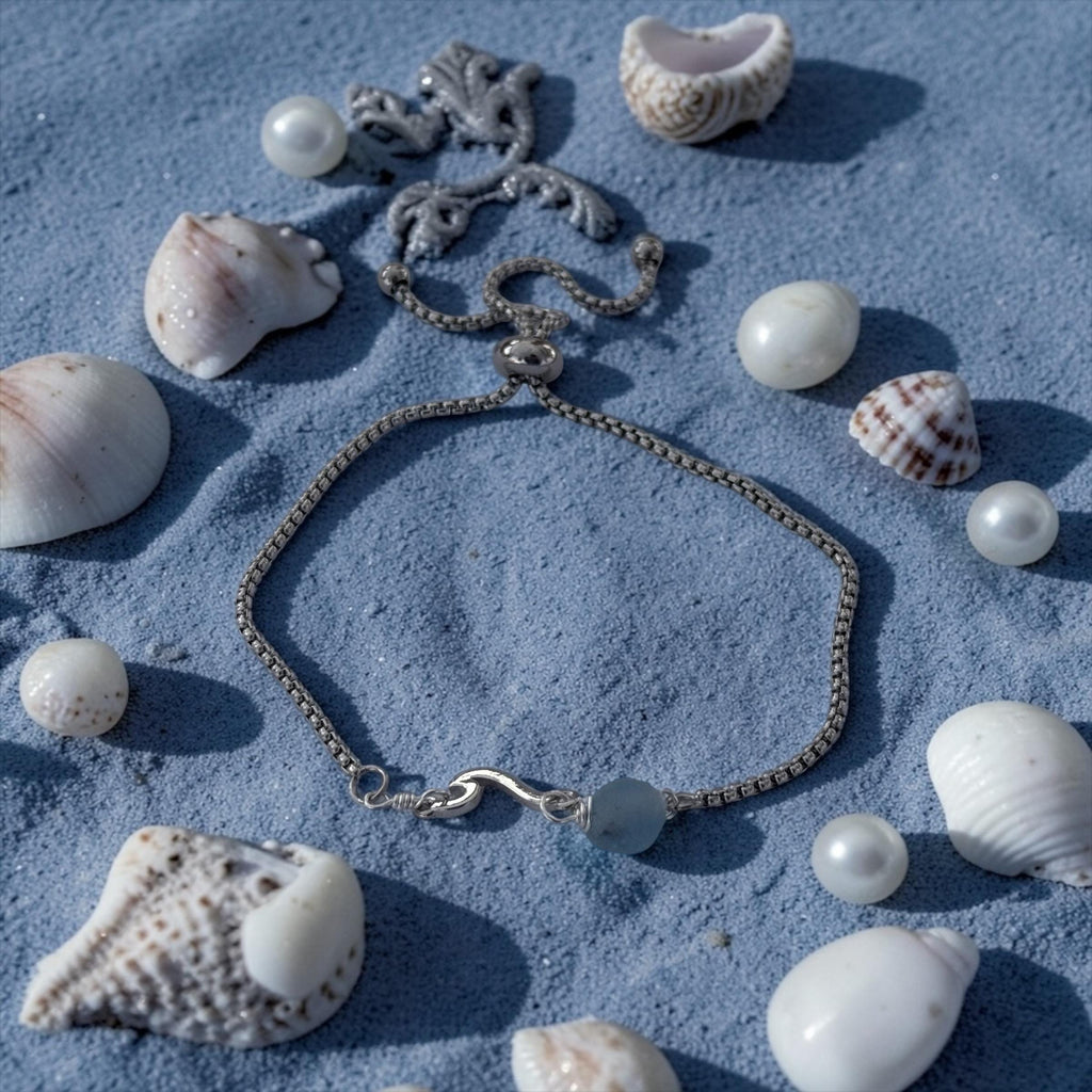 Glacial Tide Slider Bolo Bracelet — Coastal Silver Edition