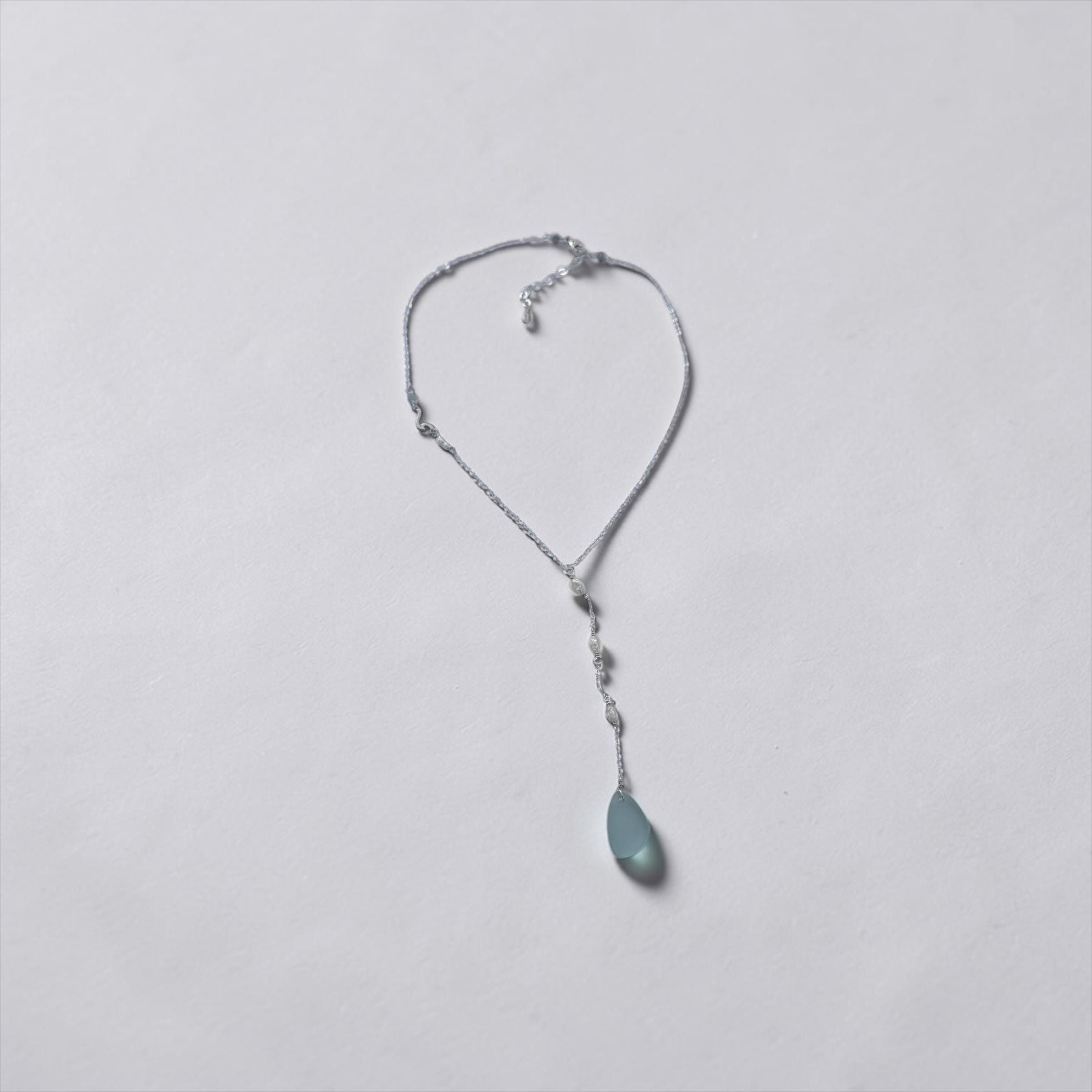 Seafoam Aquamarine Sea Glass Necklace