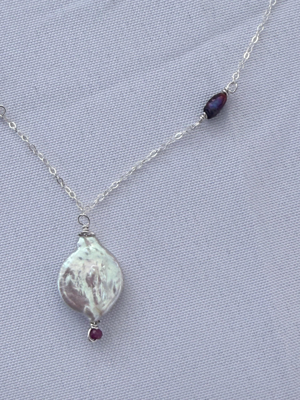 Saltwater Glow Pearl Drop Necklace — Ocean Muse Collection