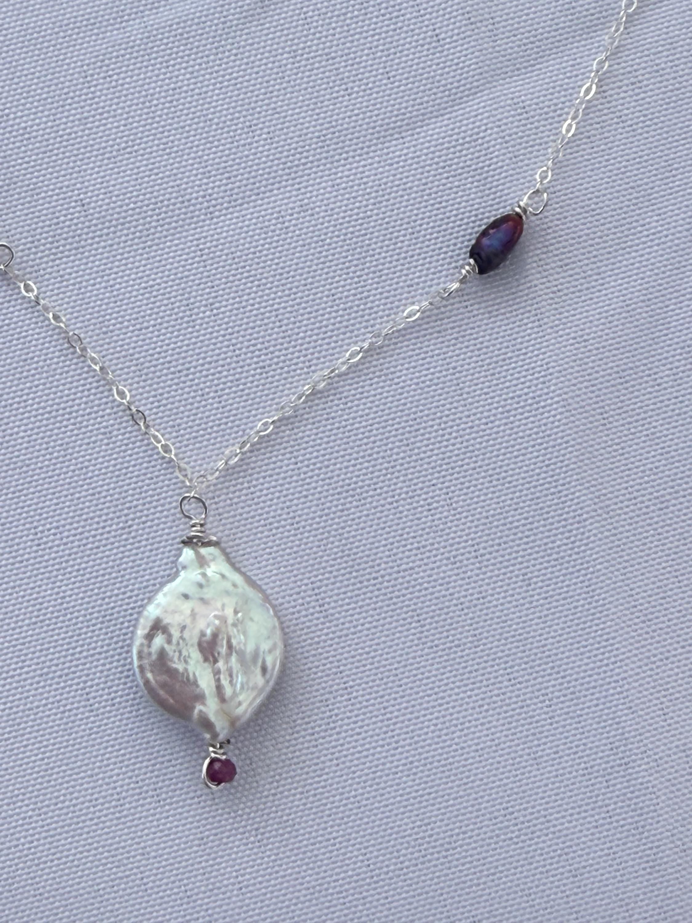 Saltwater Glow Pearl Drop Necklace — Ocean Muse Collection