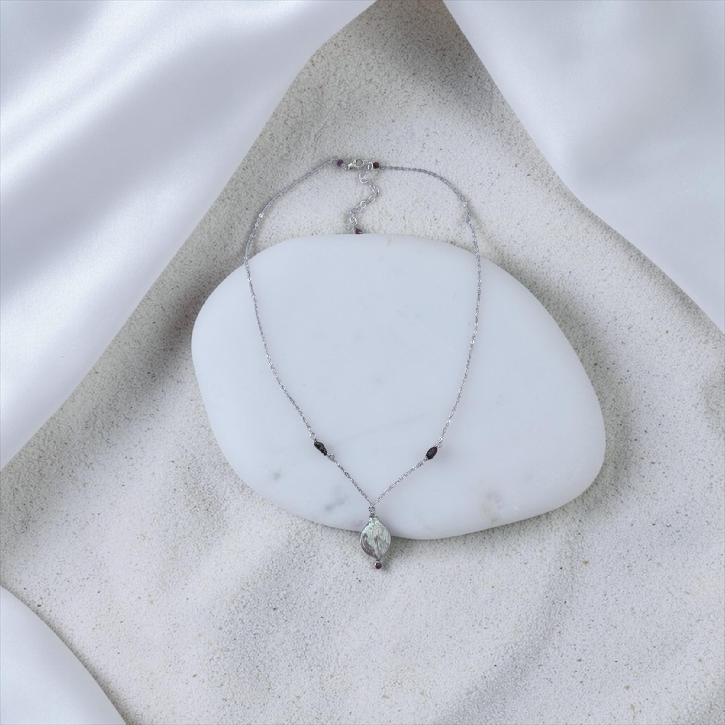 Saltwater Glow Pearl Drop Necklace — Ocean Muse Collection