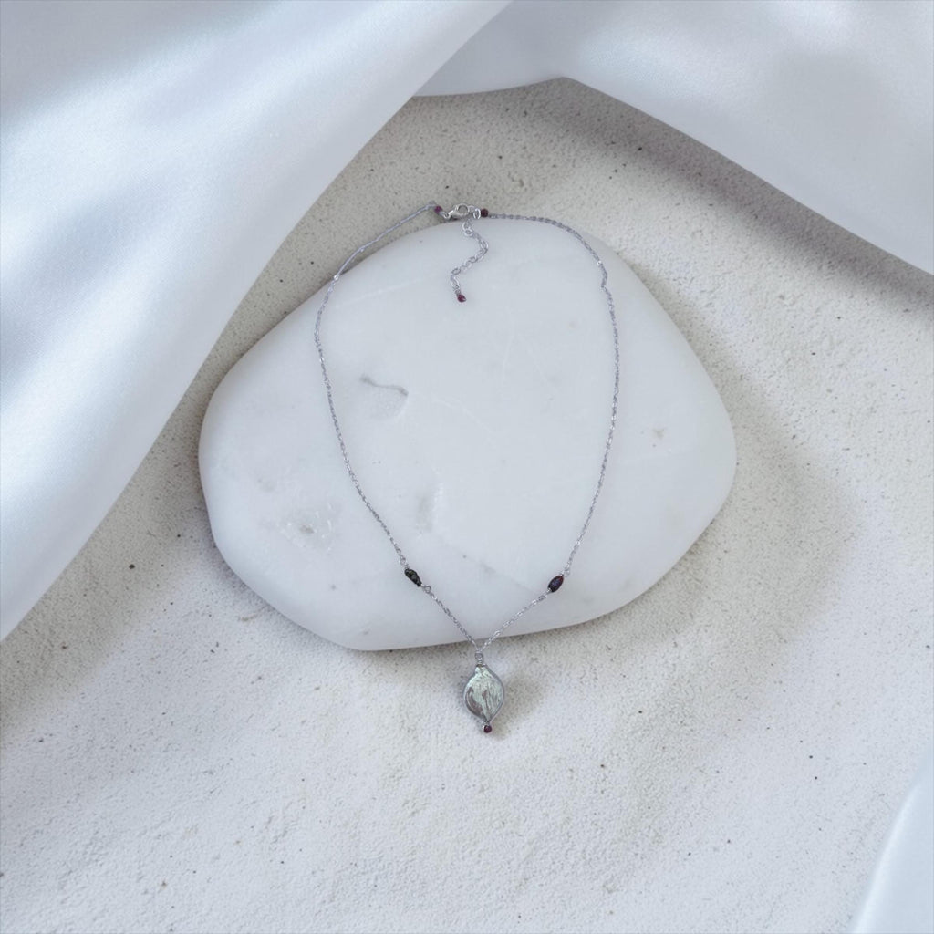 Saltwater Glow Pearl Drop Necklace — Ocean Muse Collection