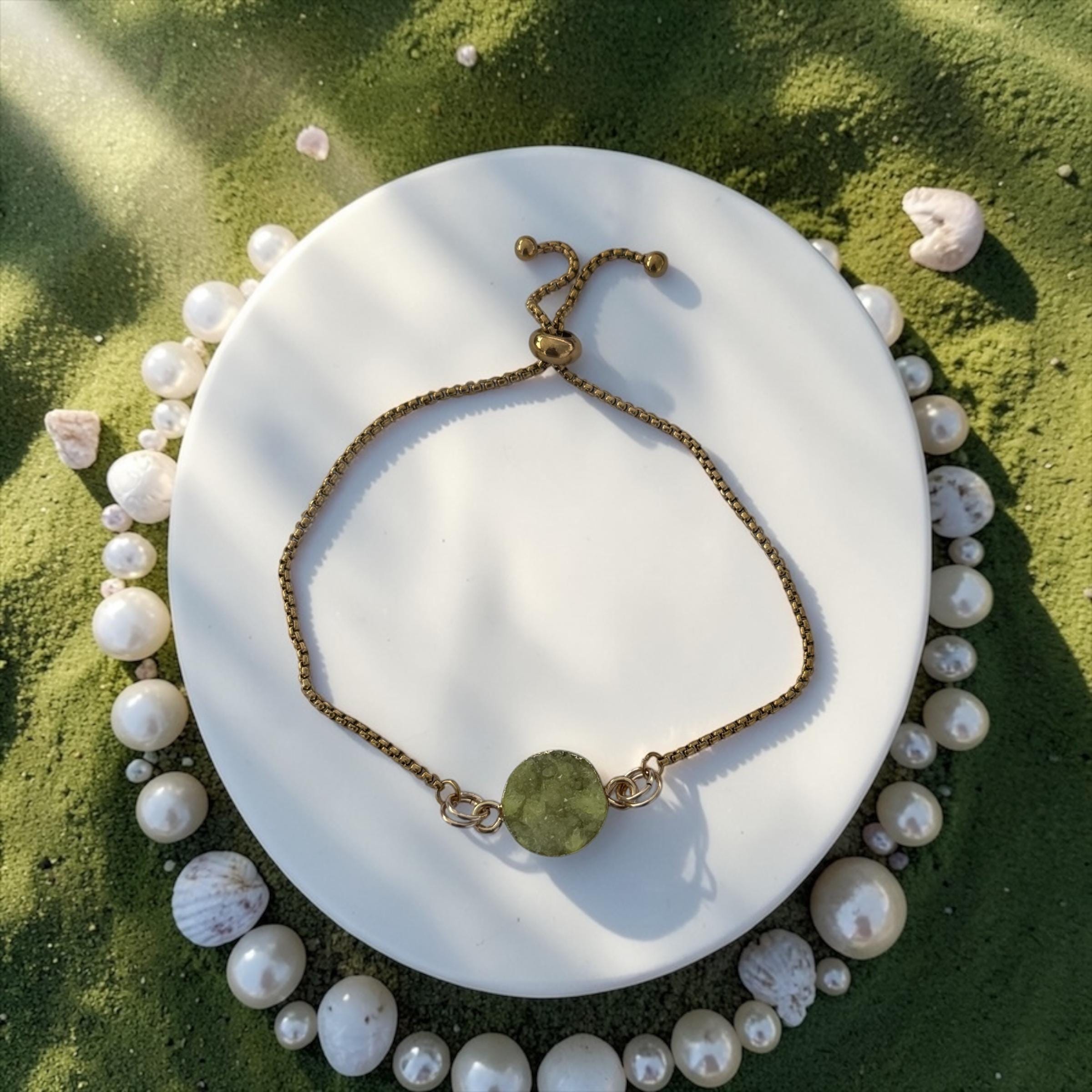 Citrus Tide Druzy Slider Bolo Bracelet — Coastal Crush Collection