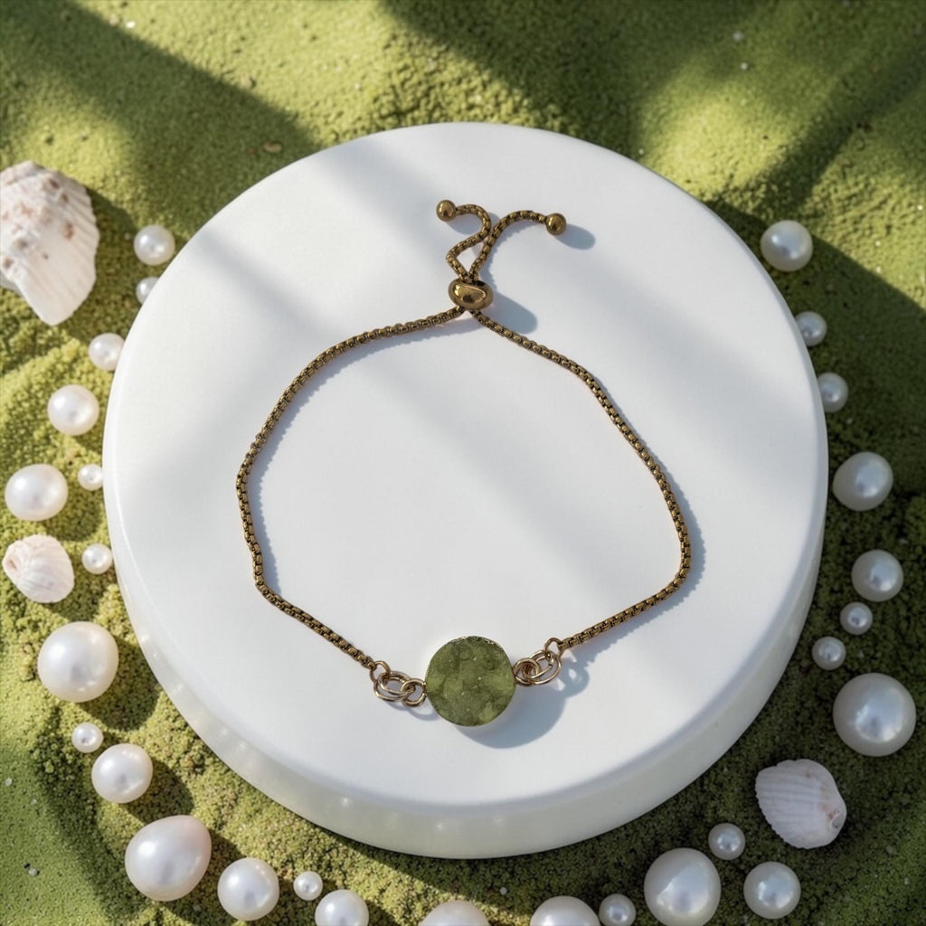 Citrus Tide Druzy Slider Bolo Bracelet — Coastal Crush Collection