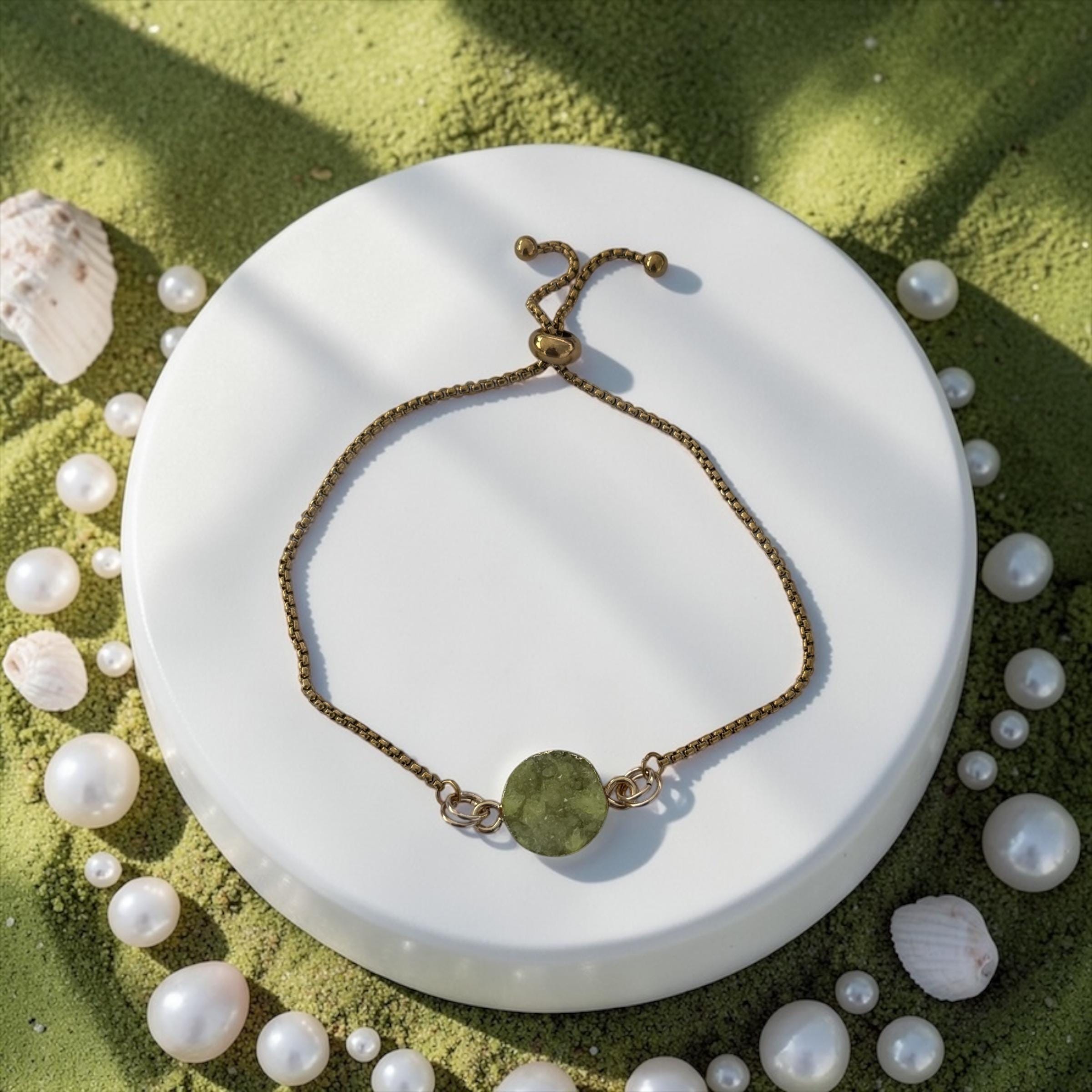 Citrus Tide Druzy Slider Bolo Bracelet — Coastal Crush Collection
