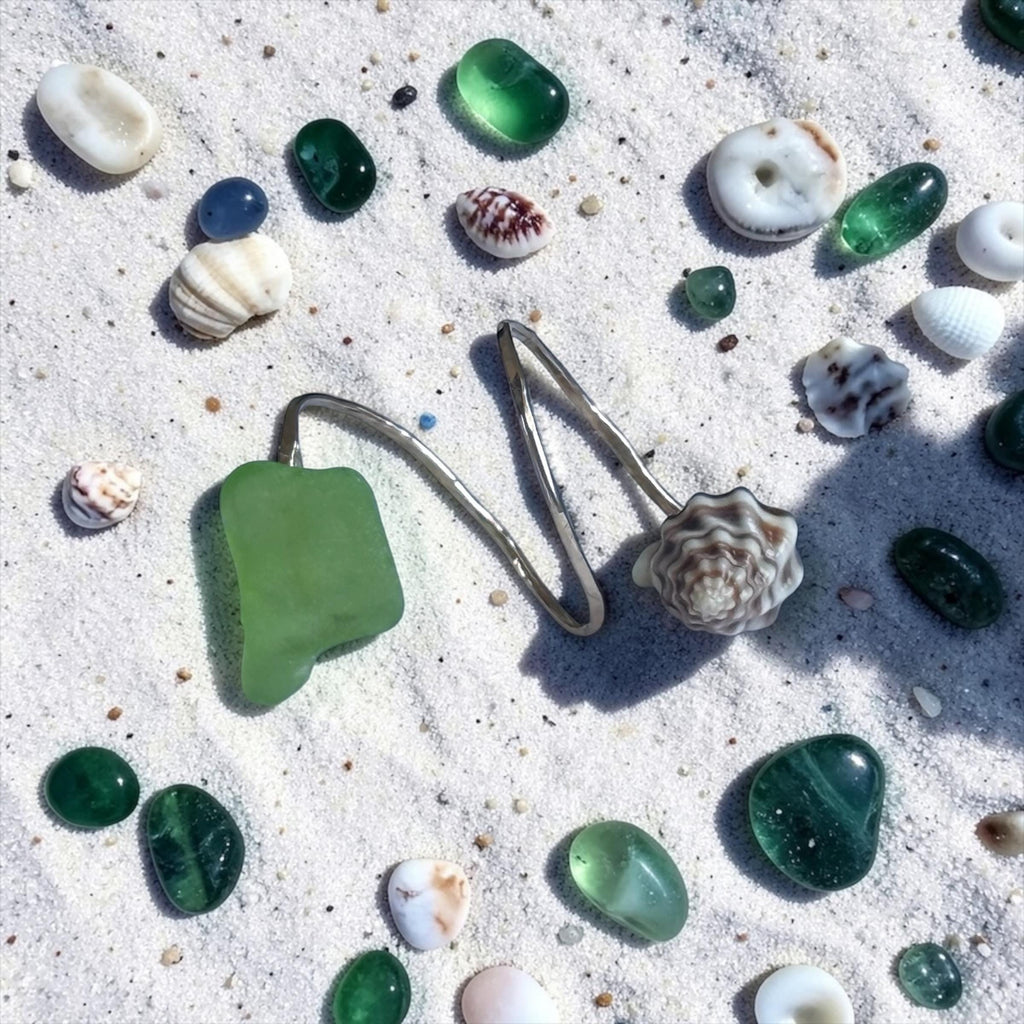 Neon Tide Spiral Sea Glass Wrap Ring