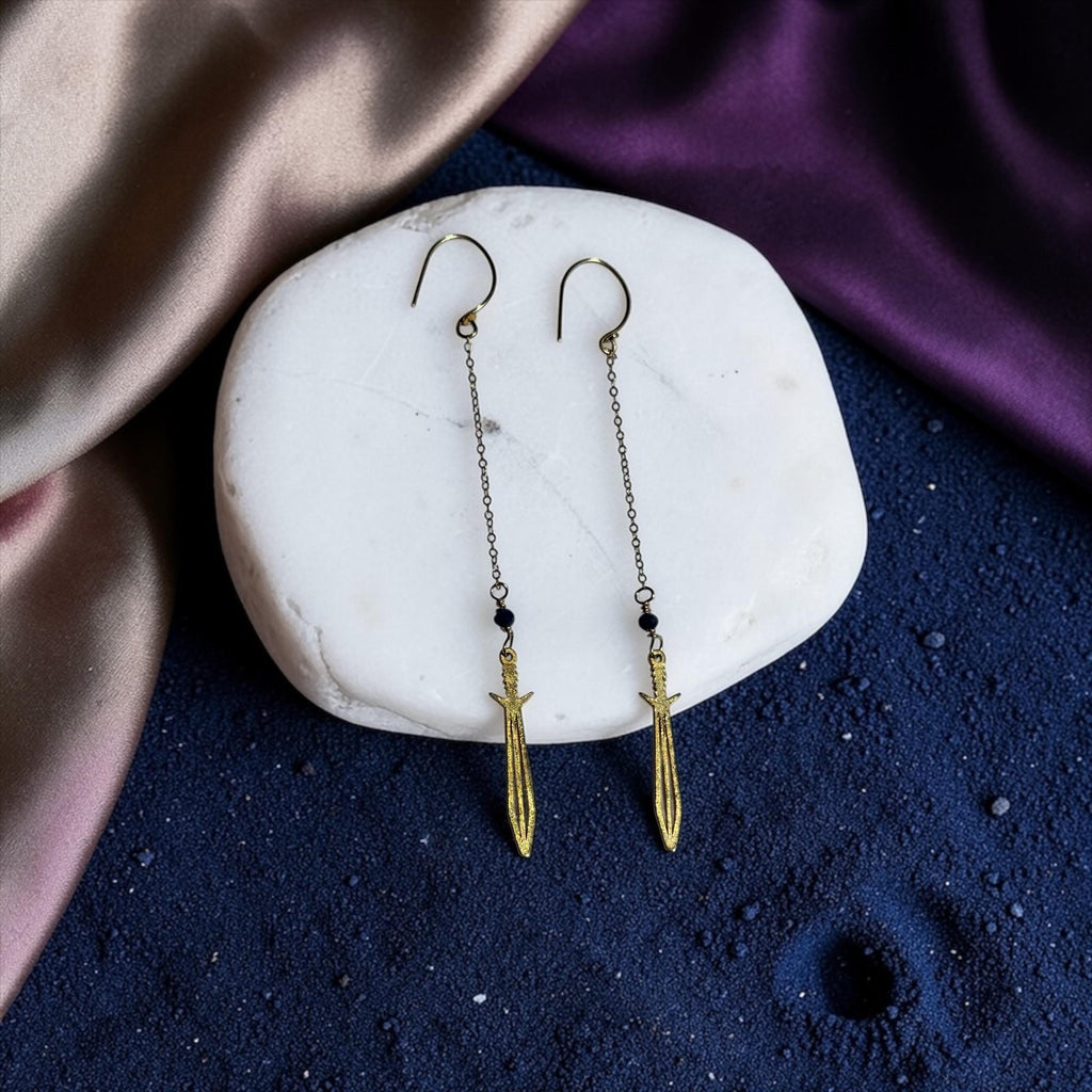 Midnight Blade Drop Earrings