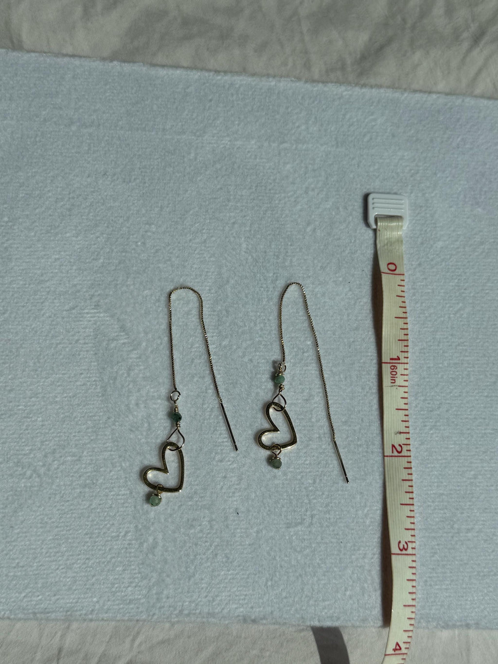Emerald Heartline Threader Earrings