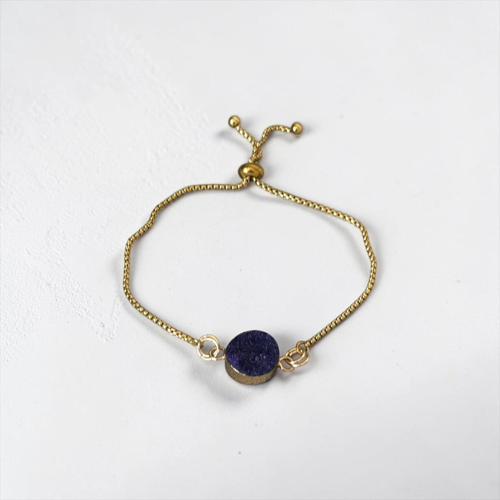 Midnight Halo Druzy Bolo Slider Bracelet