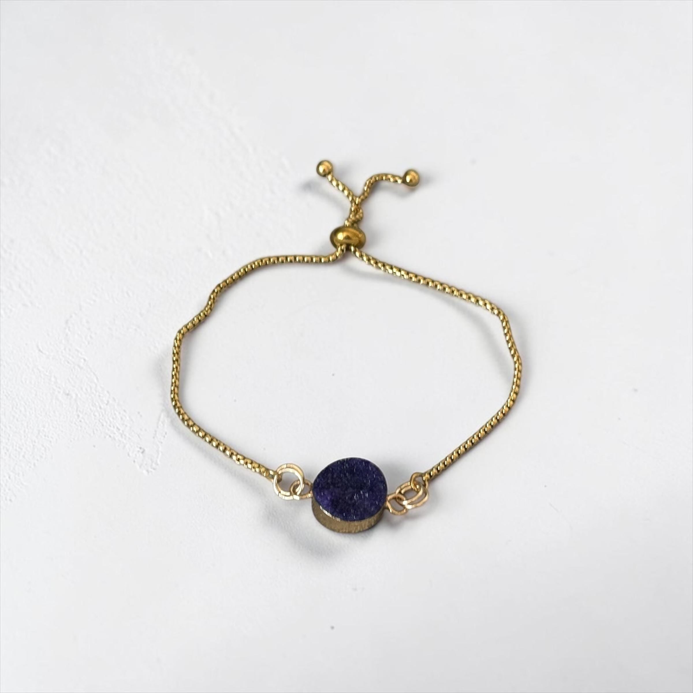 Midnight Halo Druzy Bolo Slider Bracelet