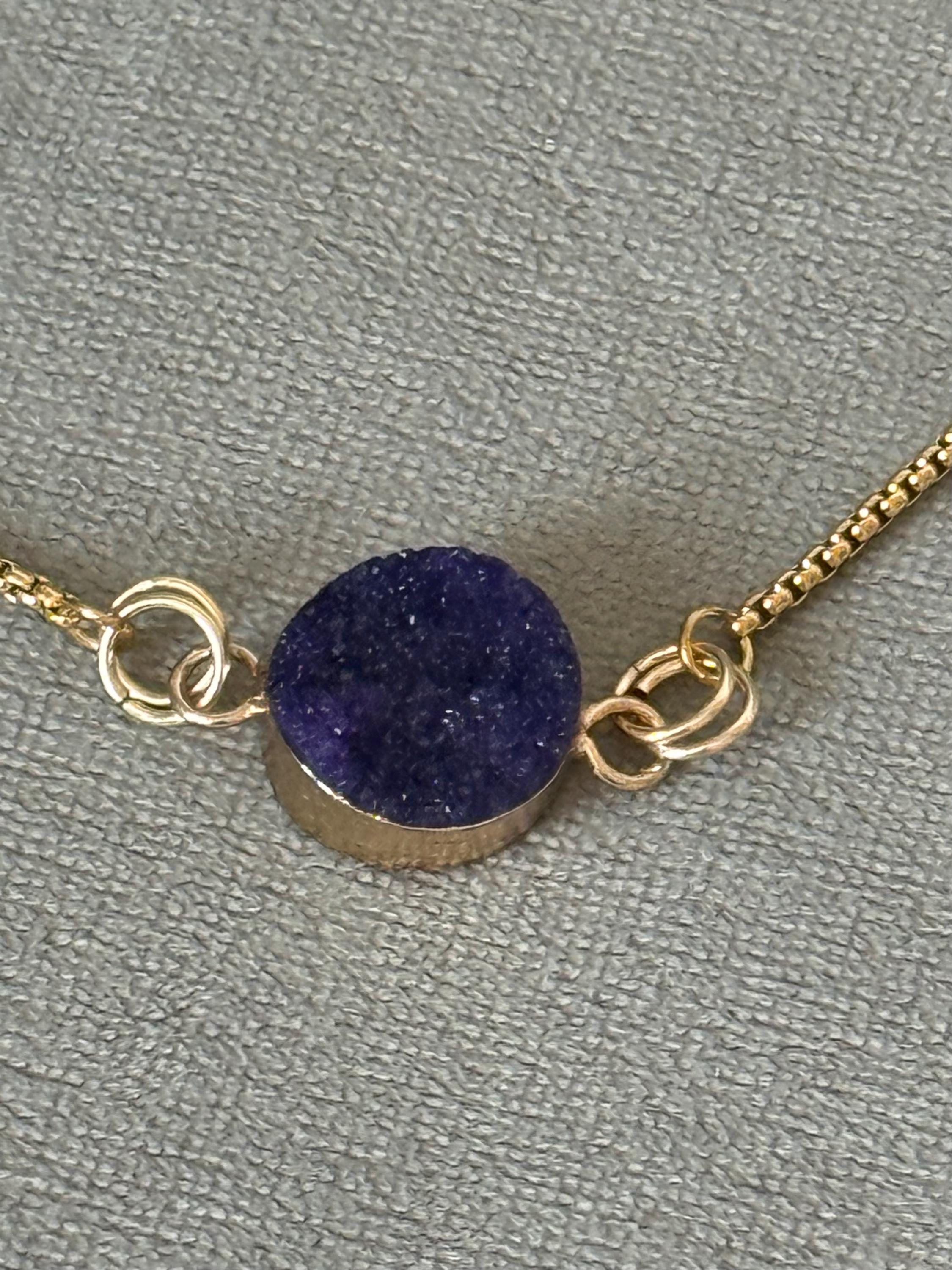 Midnight Halo Druzy Bolo Slider Bracelet