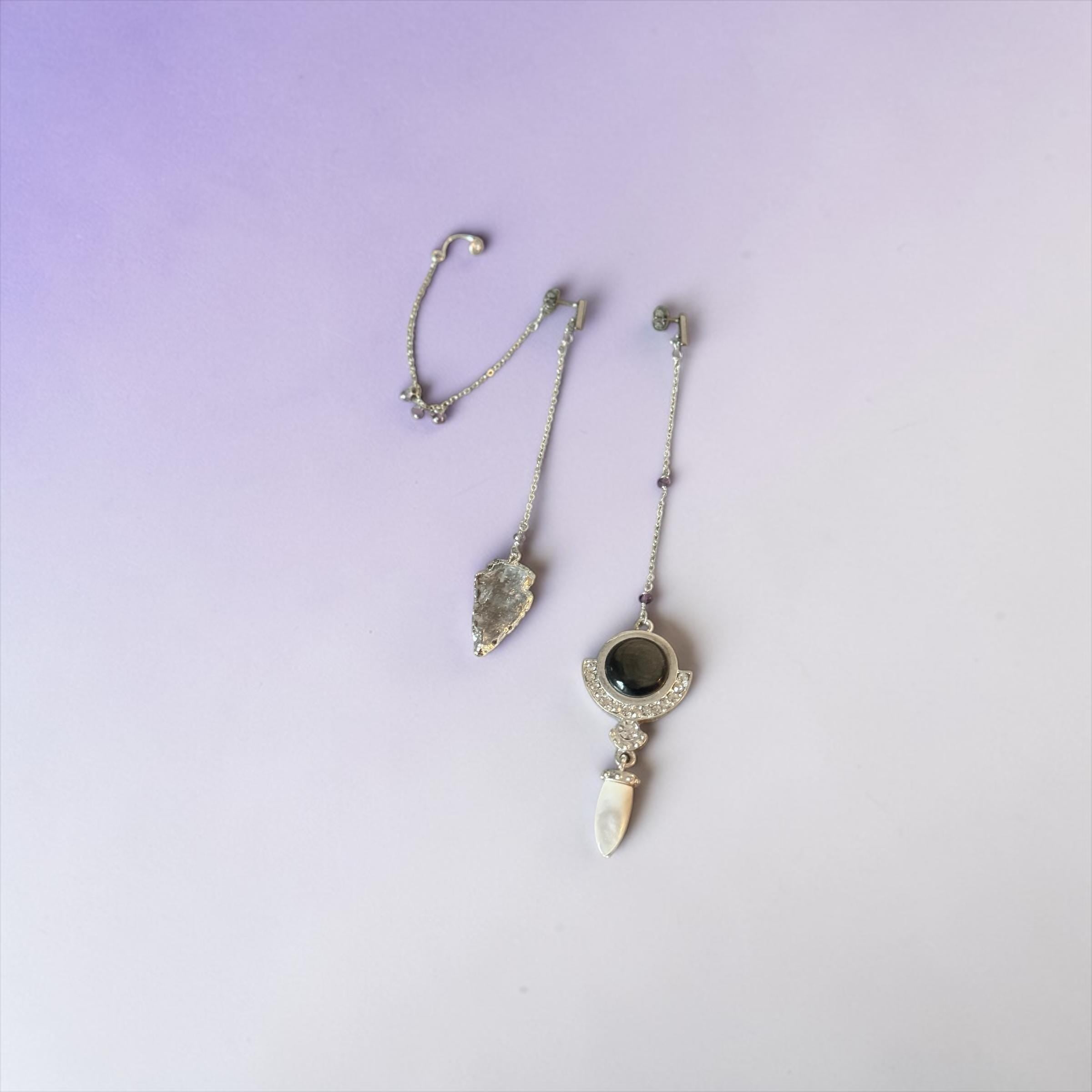 Noir Relic Asymmetry Earrings